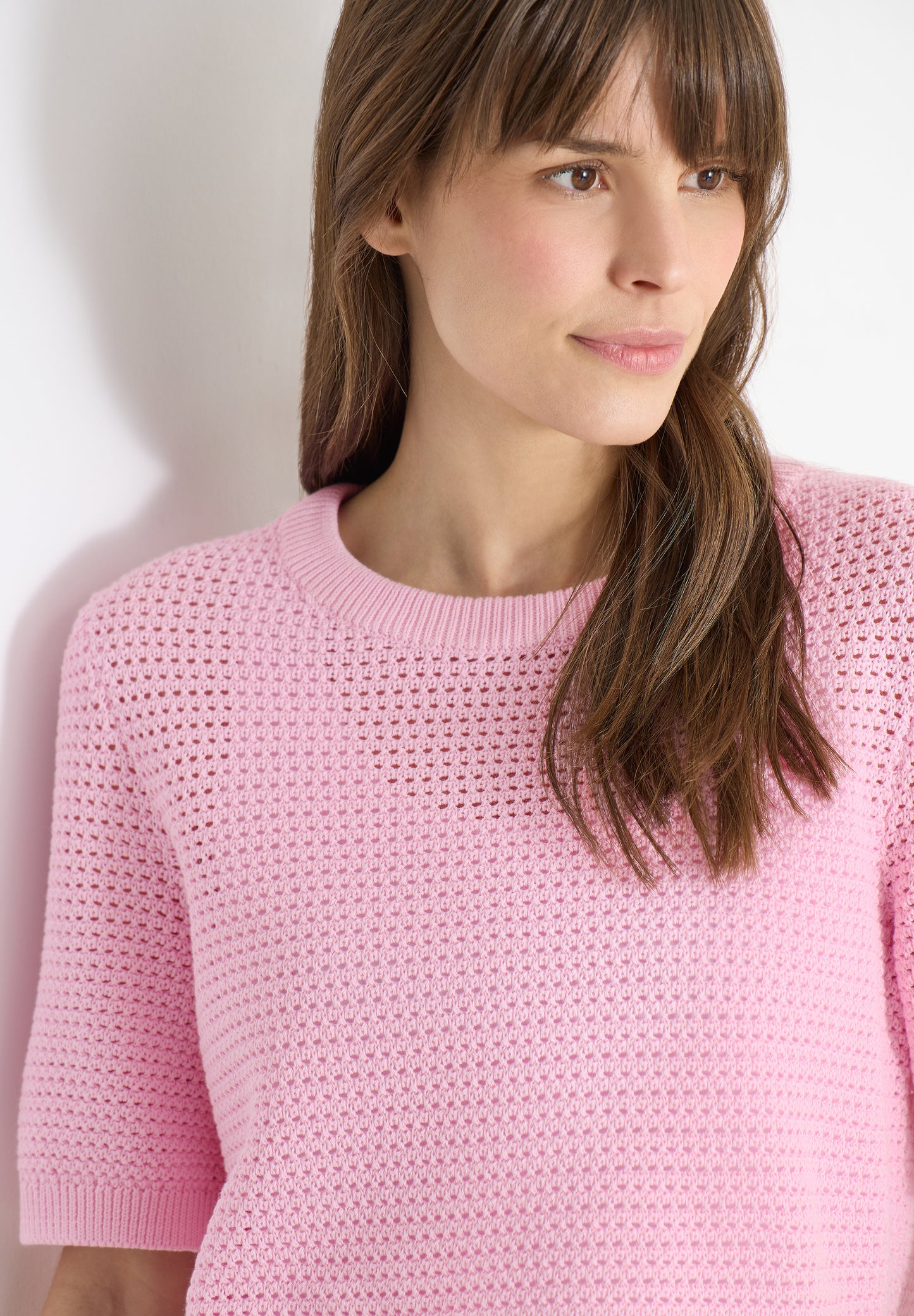 CECIL - Kurzarm Pullover mit Struktur - Farbe: light blush rose