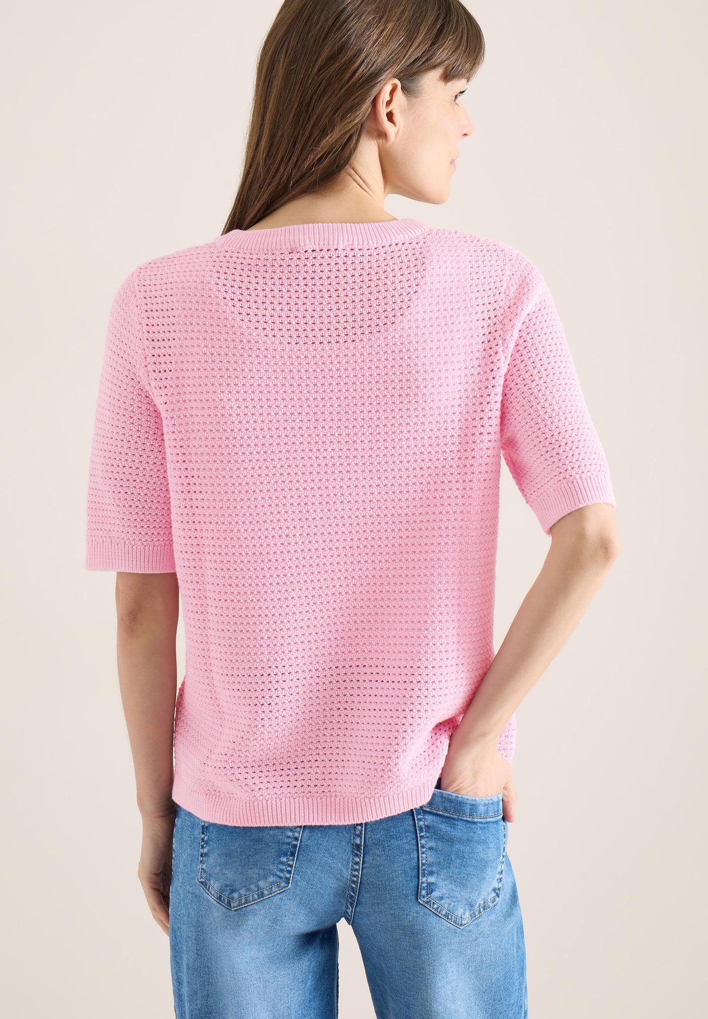 CECIL - Kurzarm Pullover mit Struktur - Farbe: light blush rose