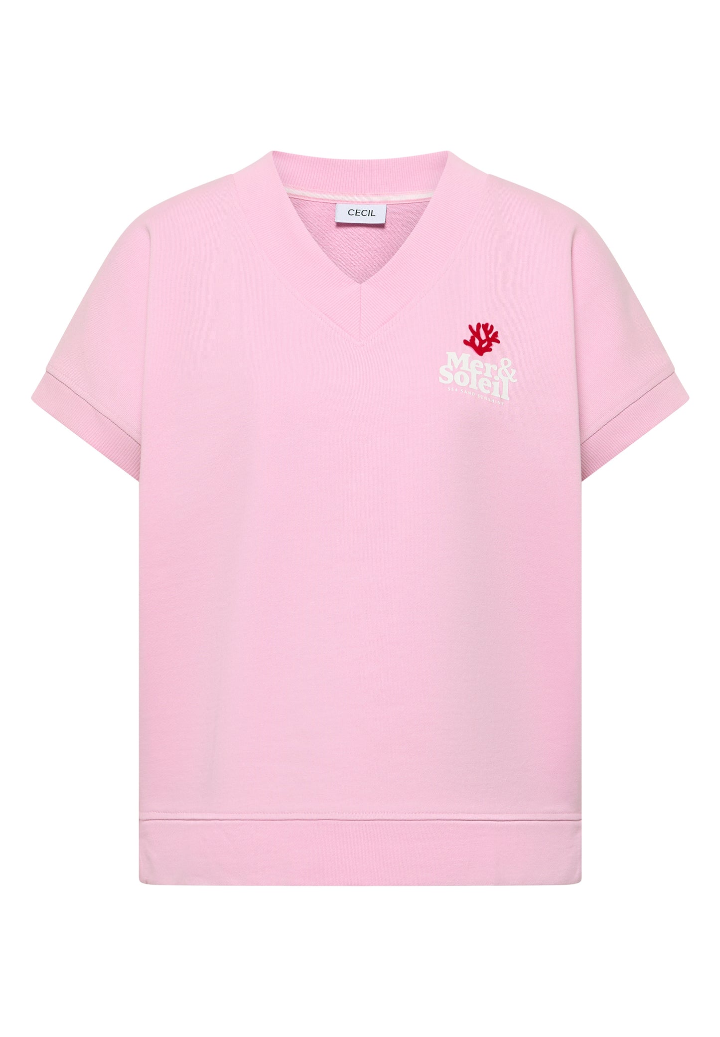 CECIL - Kurzarm Sweatshirt mit Backprint - Farbe: light blush rose