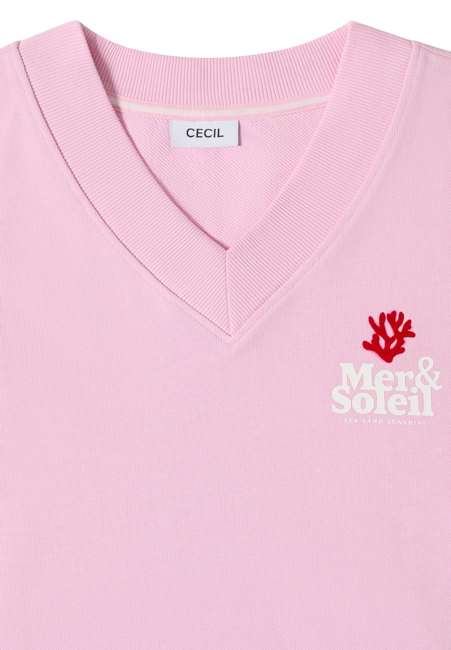 CECIL - Kurzarm Sweatshirt mit Backprint - Farbe: light blush rose