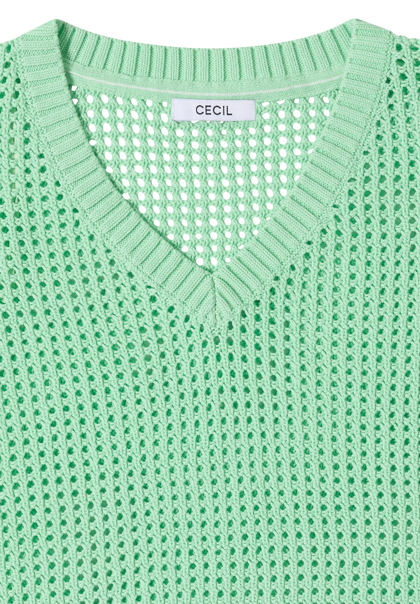 CECIL - Kurzarm Pullover im Crochet-Look - Farbe: juicy lime