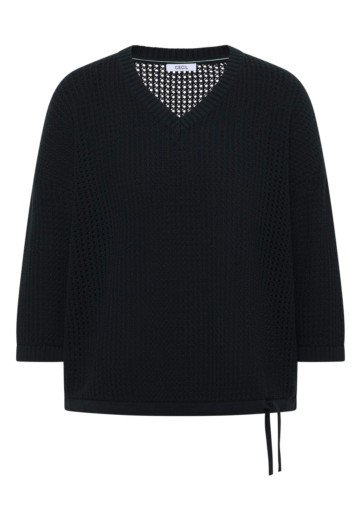 CECIL - Kurzarm Pullover im Crochet-Look - Farbe: palm breeze green