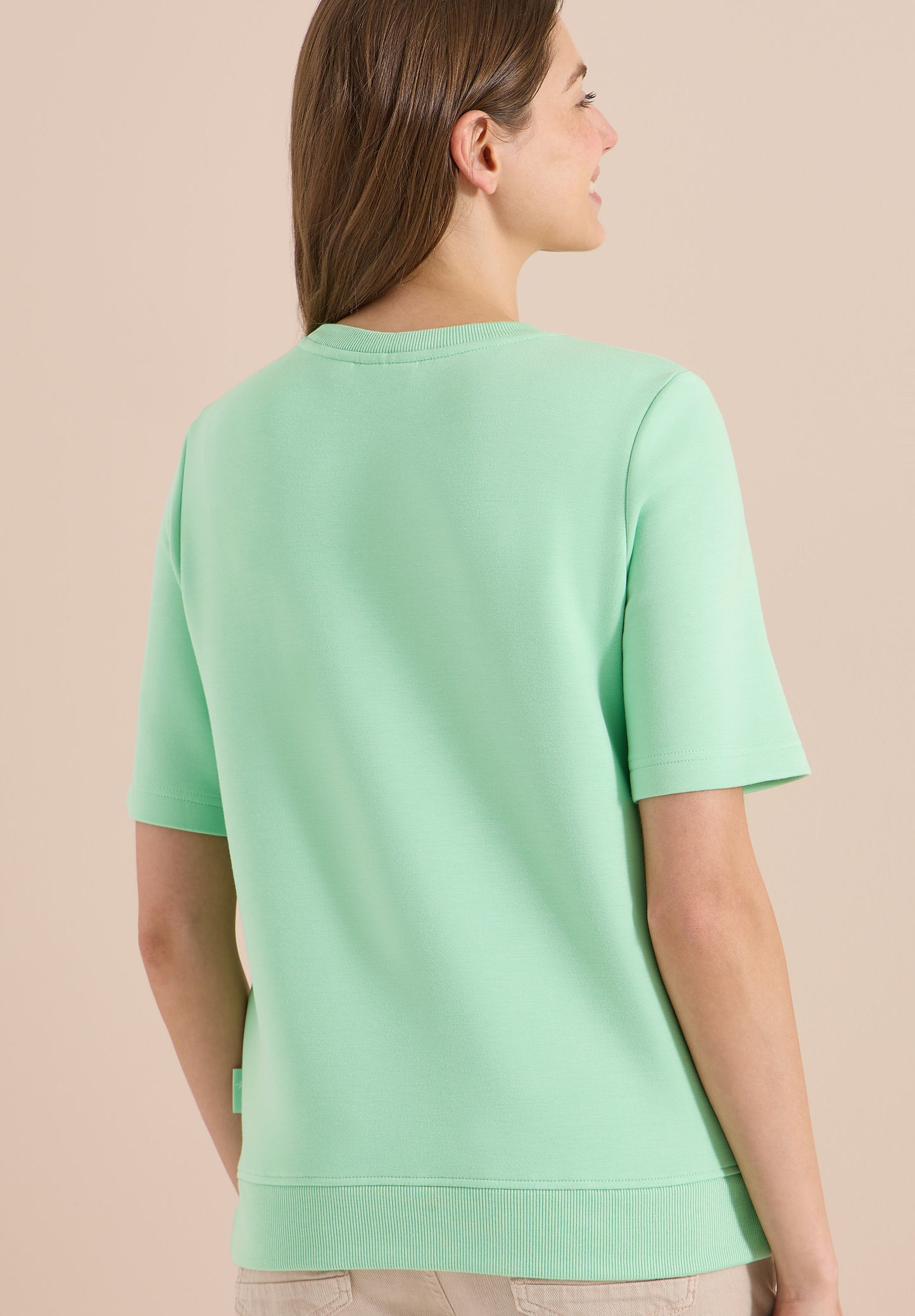 CECIL - Kurzarm Sweatshirt mit Wording - Farbe: juicy lime