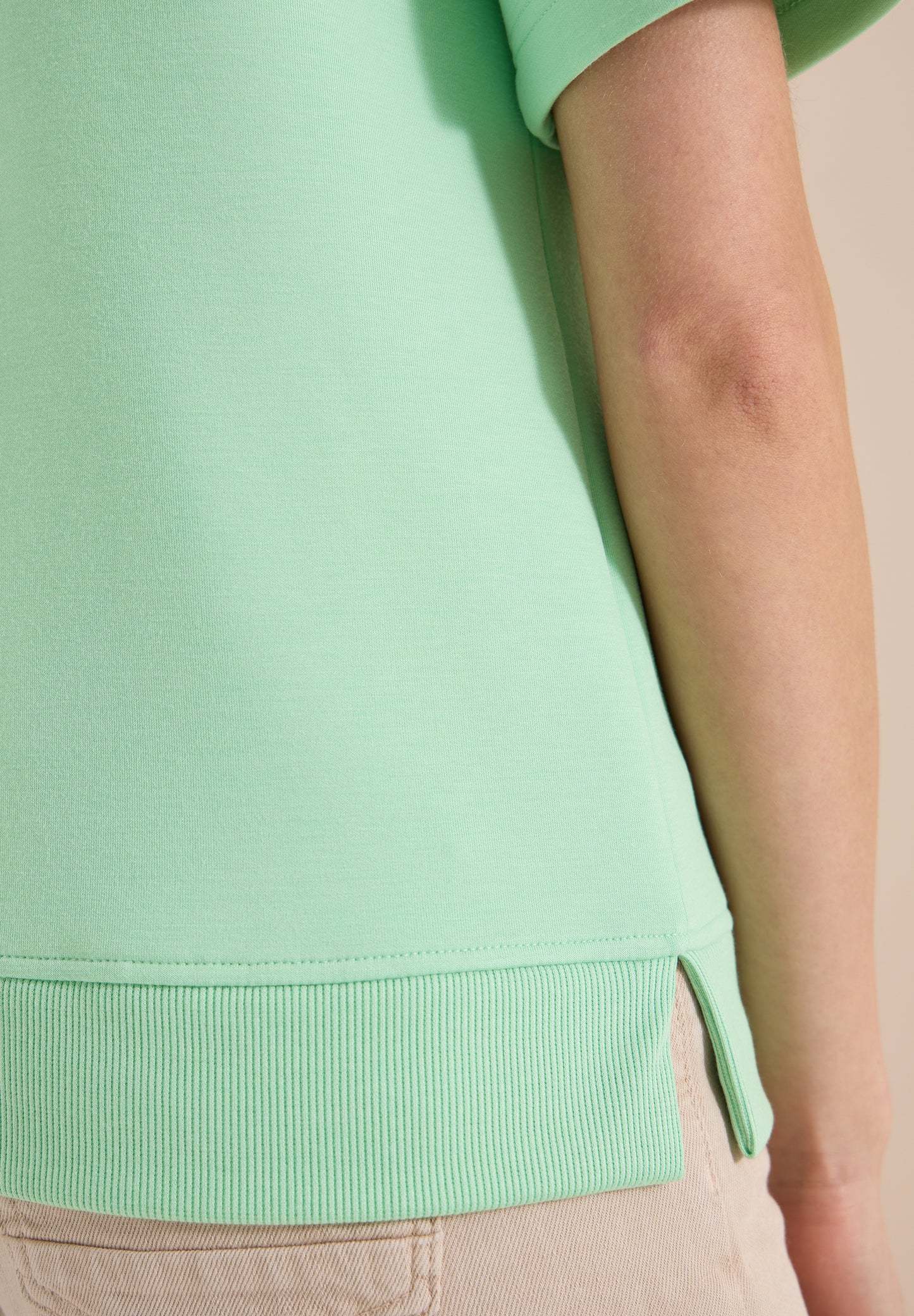 CECIL - Kurzarm Sweatshirt mit Wording - Farbe: juicy lime