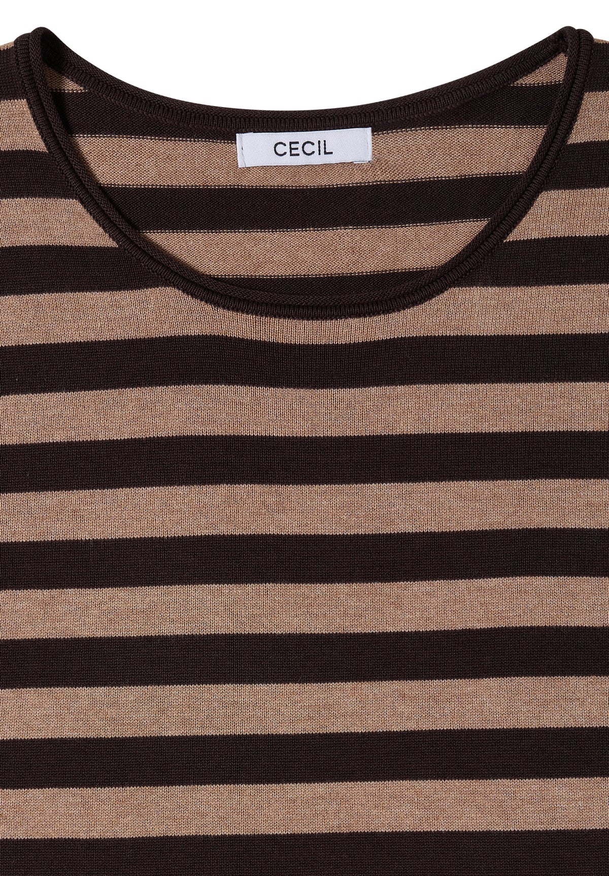 CECIL - Pullover mit Rundhals und Streifen - Farbe: truffle brown
