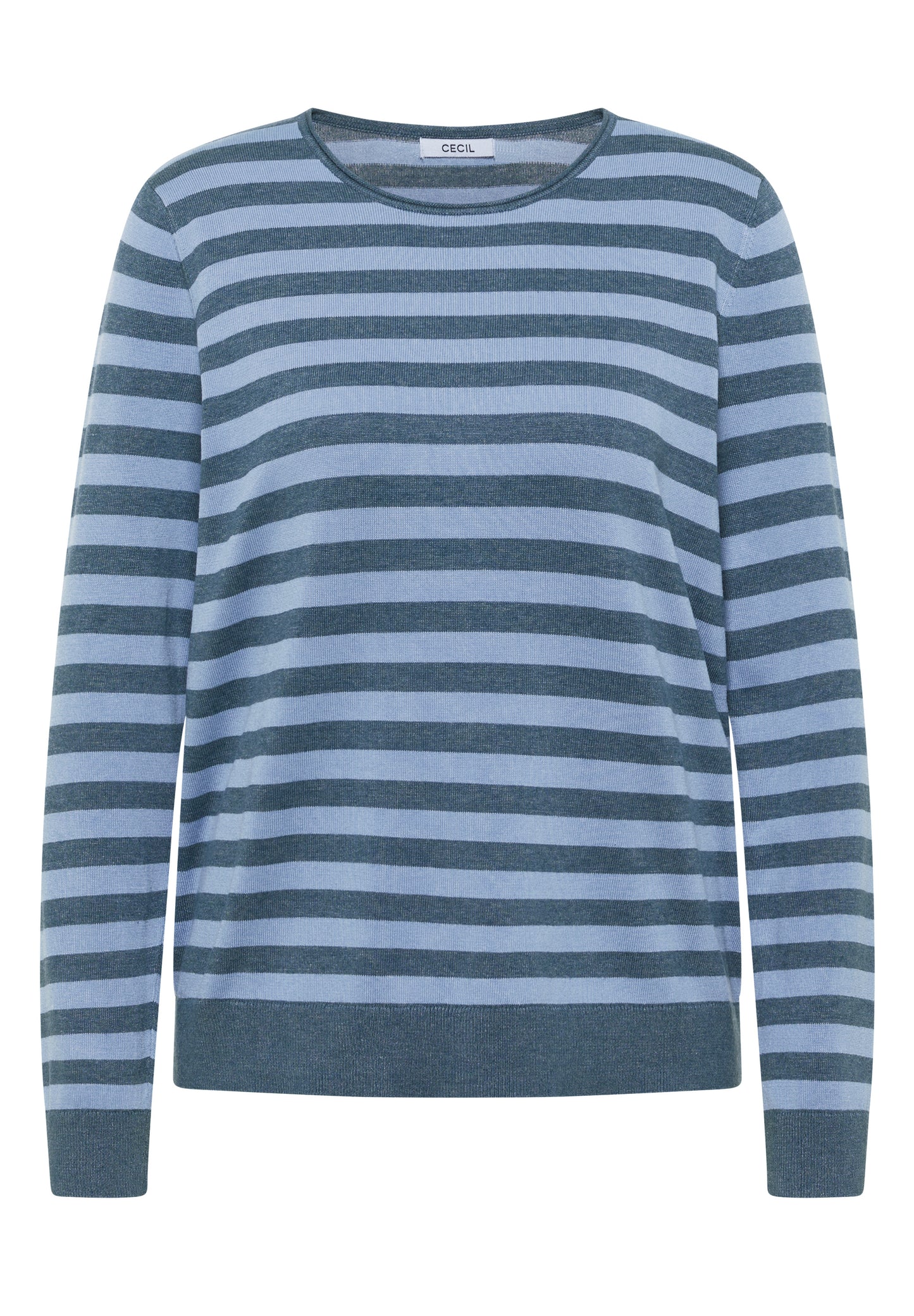 CECIL - Pullover mit Rundhals und Streifen - Farbe: easy blue