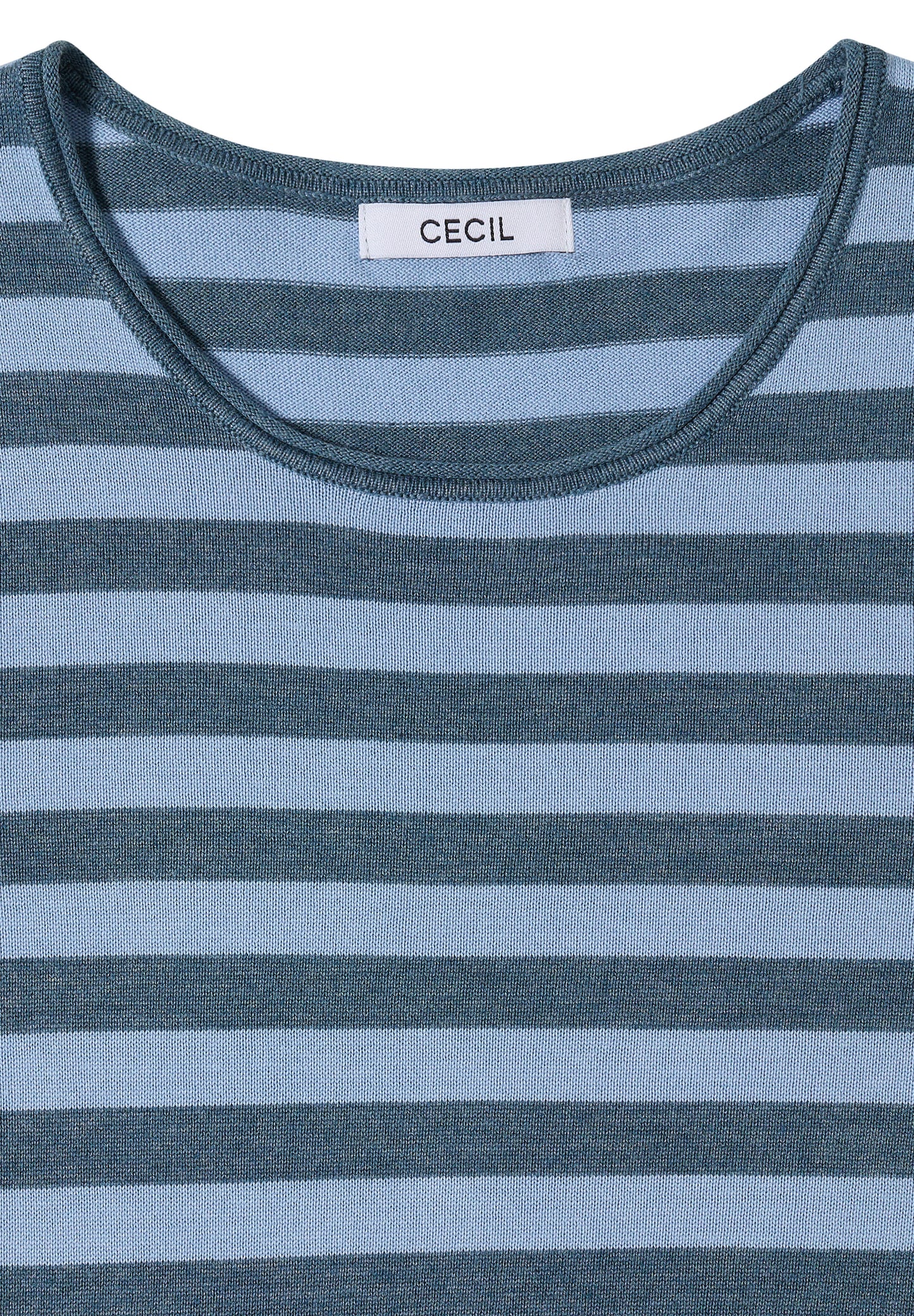 CECIL - Pullover mit Rundhals und Streifen - Farbe: easy blue