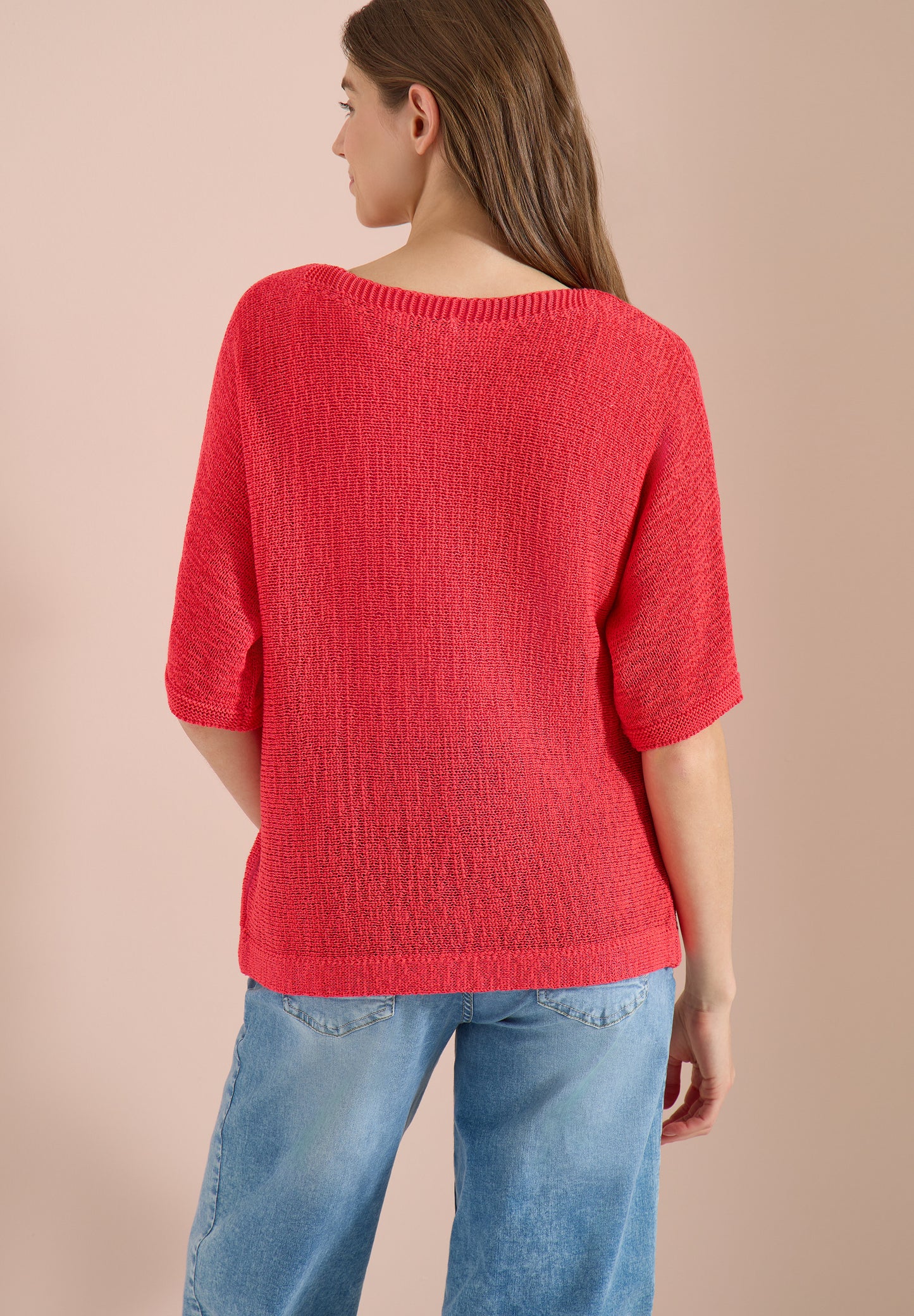 CECIL - Dolman Pullover mit U-Boot-Ausschnitt - Farbe: coral