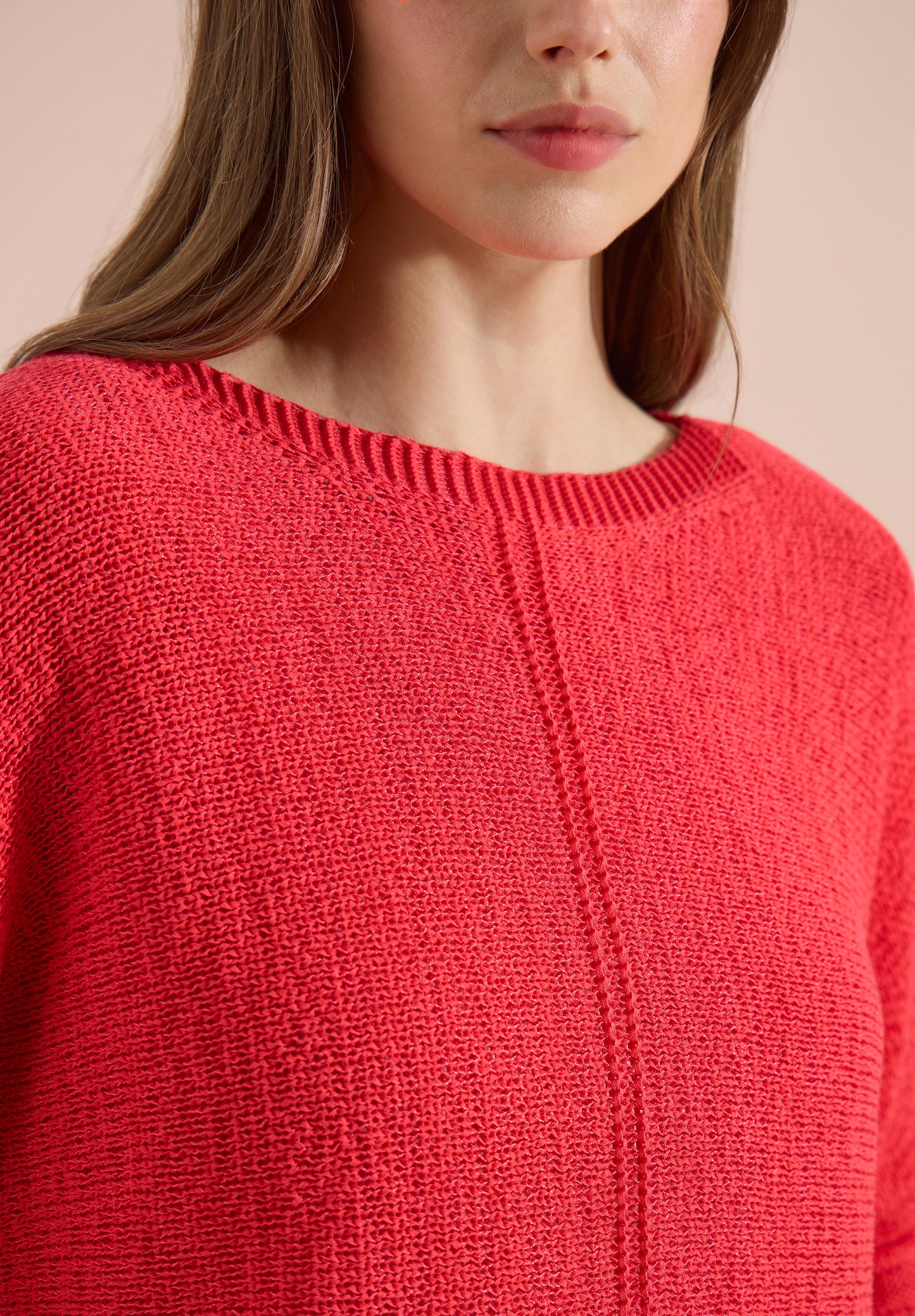 CECIL - Dolman Pullover mit U-Boot-Ausschnitt - Farbe: coral
