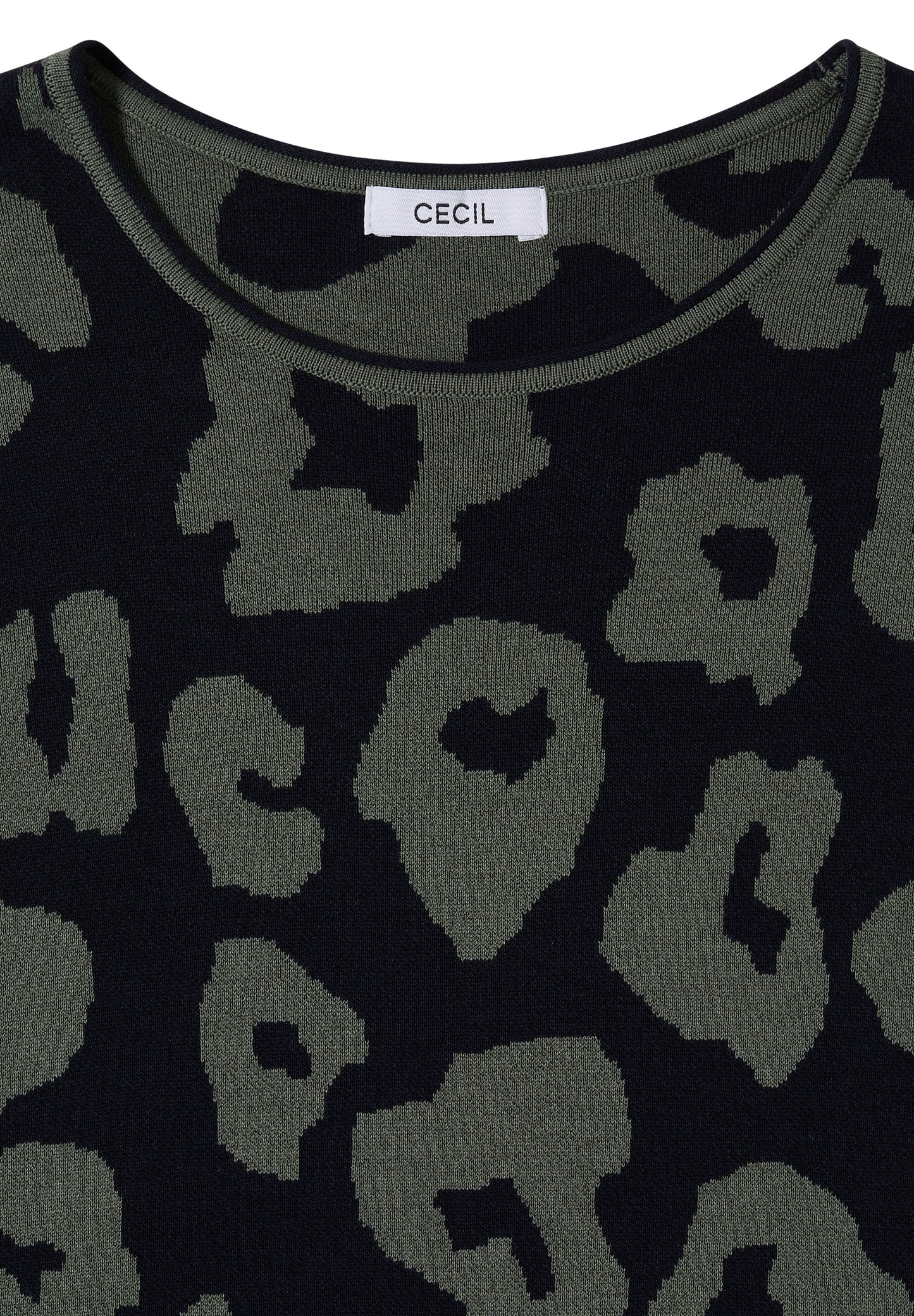 CECIL - Pullover mit Rundhals und Leo-Muster - Farbe: urban dark blue