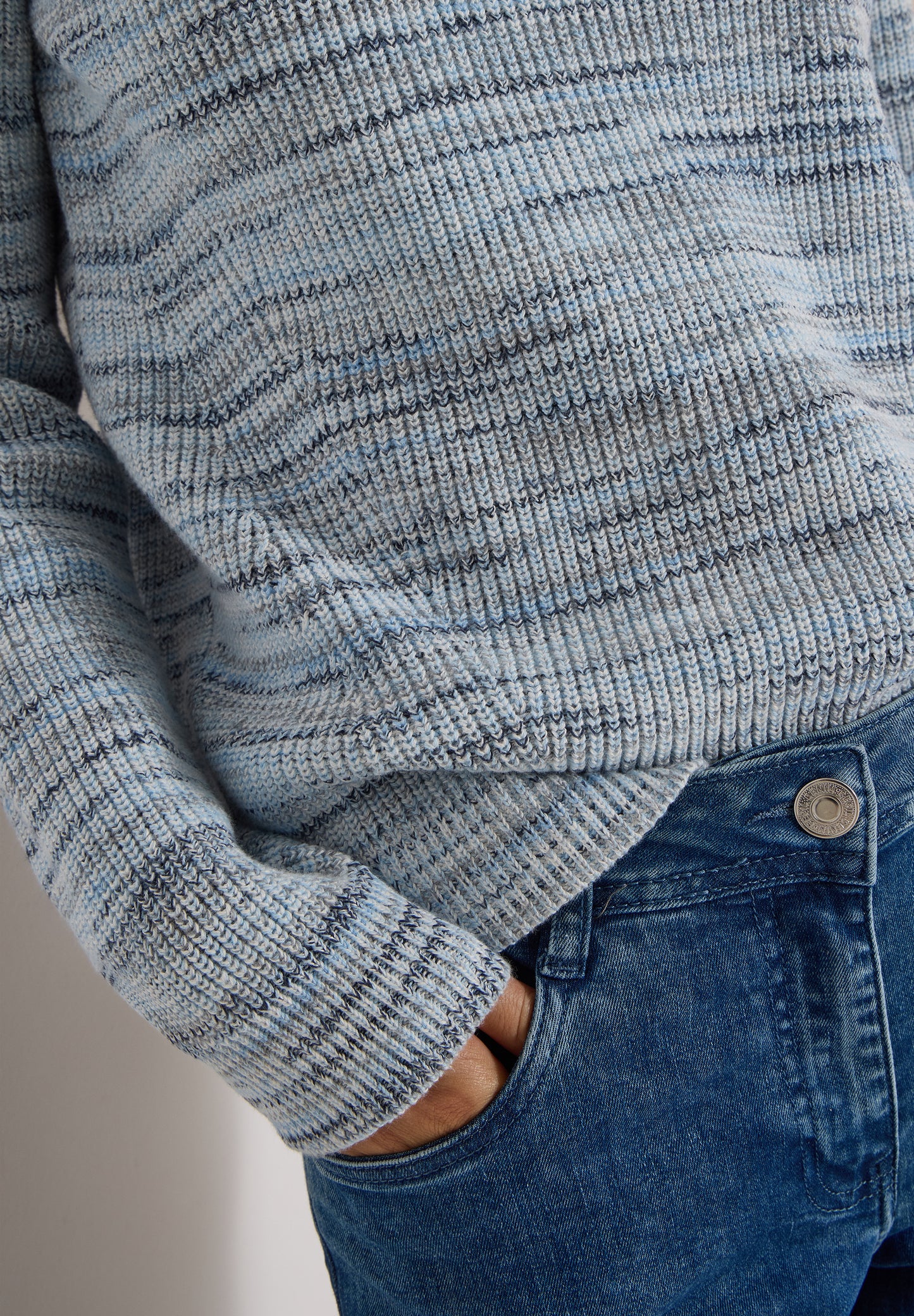 CECIL - Pullover mit Rundhals und Space-Dye-Optik - Farbe: urban dark blue