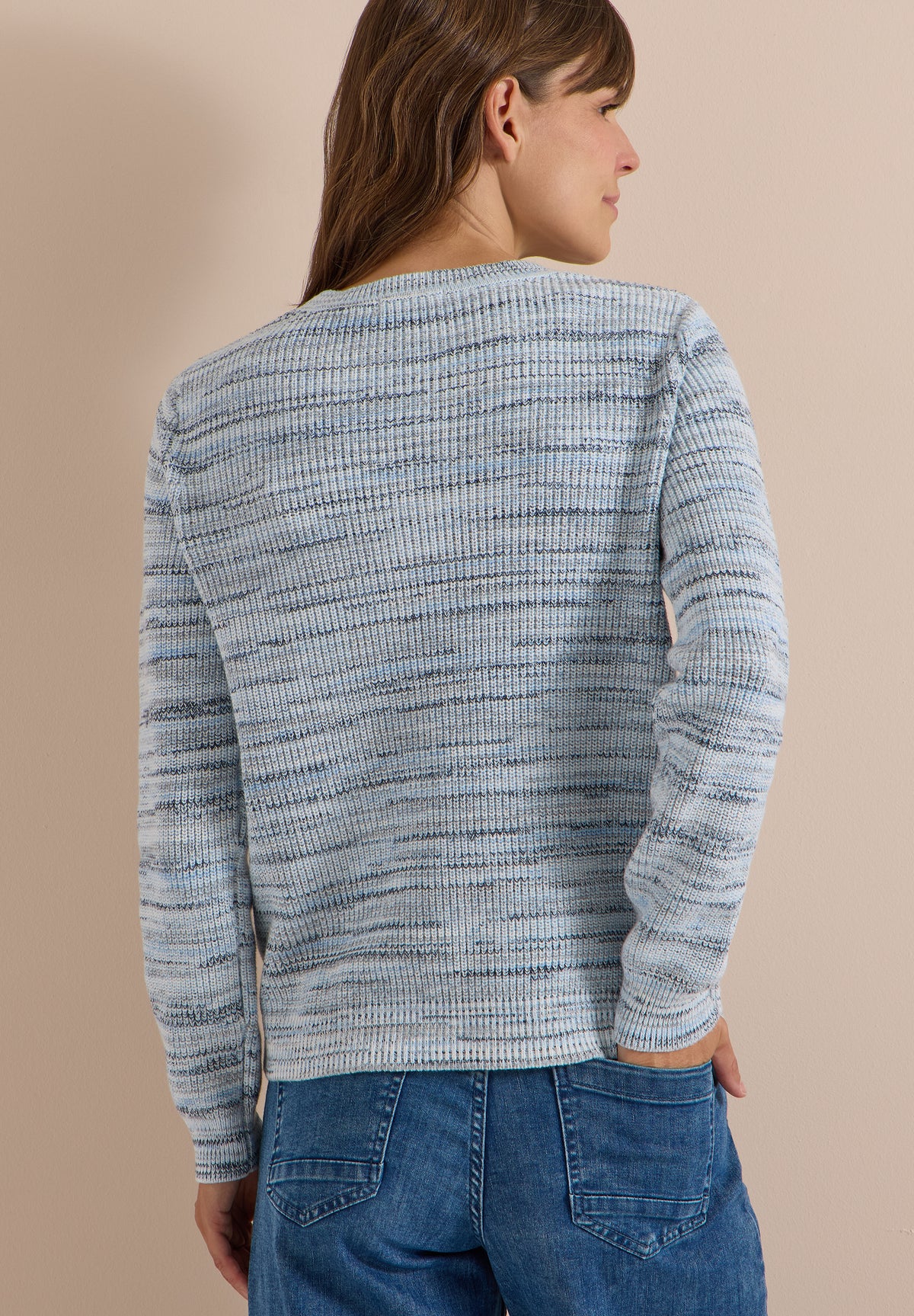CECIL - Pullover mit Rundhals und Space-Dye-Optik - Farbe: urban dark blue