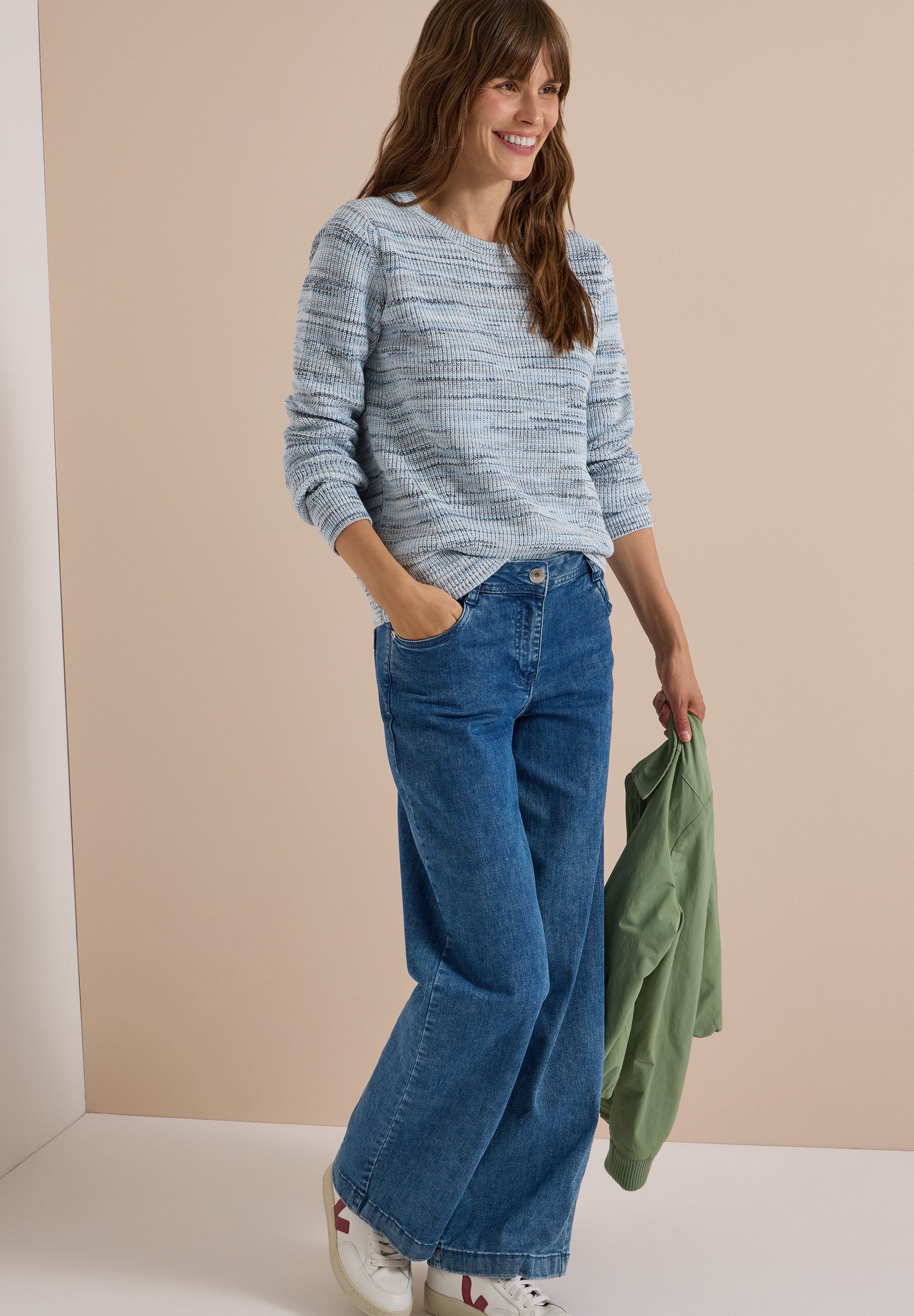 CECIL - Pullover mit Rundhals und Space-Dye-Optik - Farbe: urban dark blue