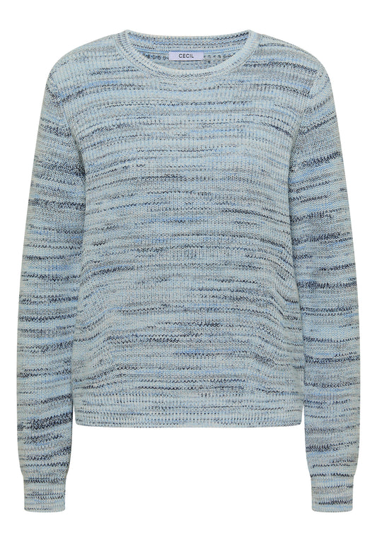 CECIL - Pullover mit Rundhals und Space-Dye-Optik - Farbe: urban dark blue