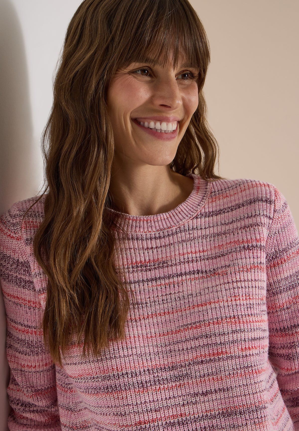 CECIL - Pullover mit Rundhals und Space-Dye-Optik - Farbe: flame red