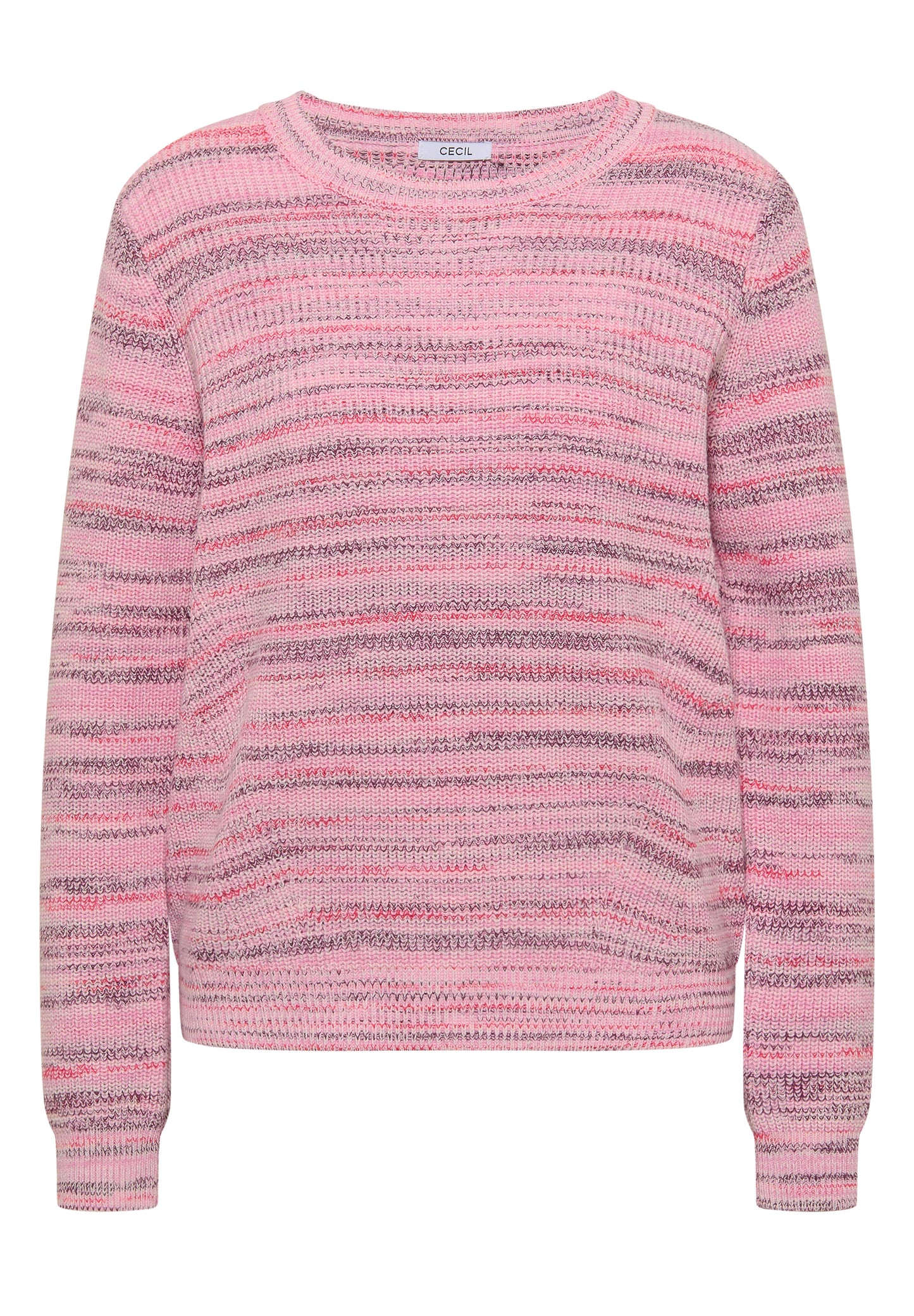 CECIL - Pullover mit Rundhals und Space-Dye-Optik - Farbe: flame red