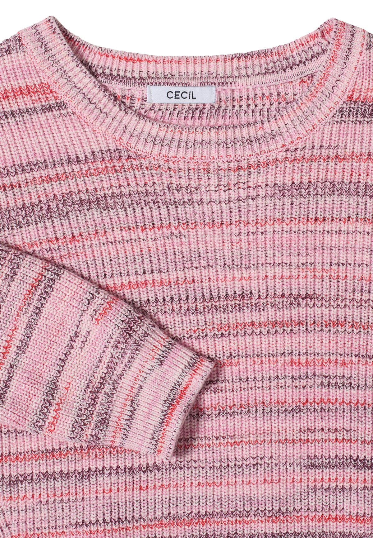 CECIL - Pullover mit Rundhals und Space-Dye-Optik - Farbe: flame red