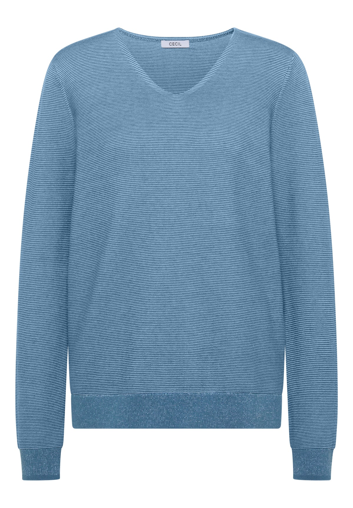 CECIL - Pullover im Two-Tone-Look mit V-Neck - Farbe: mountain air blue