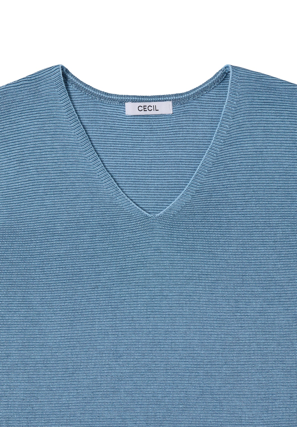 CECIL - Pullover im Two-Tone-Look mit V-Neck - Farbe: mountain air blue