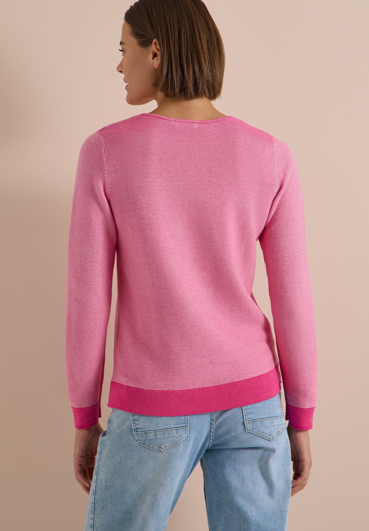 CECIL - Pullover im Two-Tone-Look mit V-Neck - Farbe: mellow rose