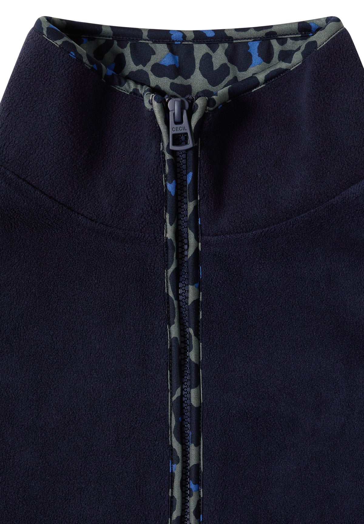 CECIL - Fleece-Pullover mit Leo-Details - Farbe: urban dark blue