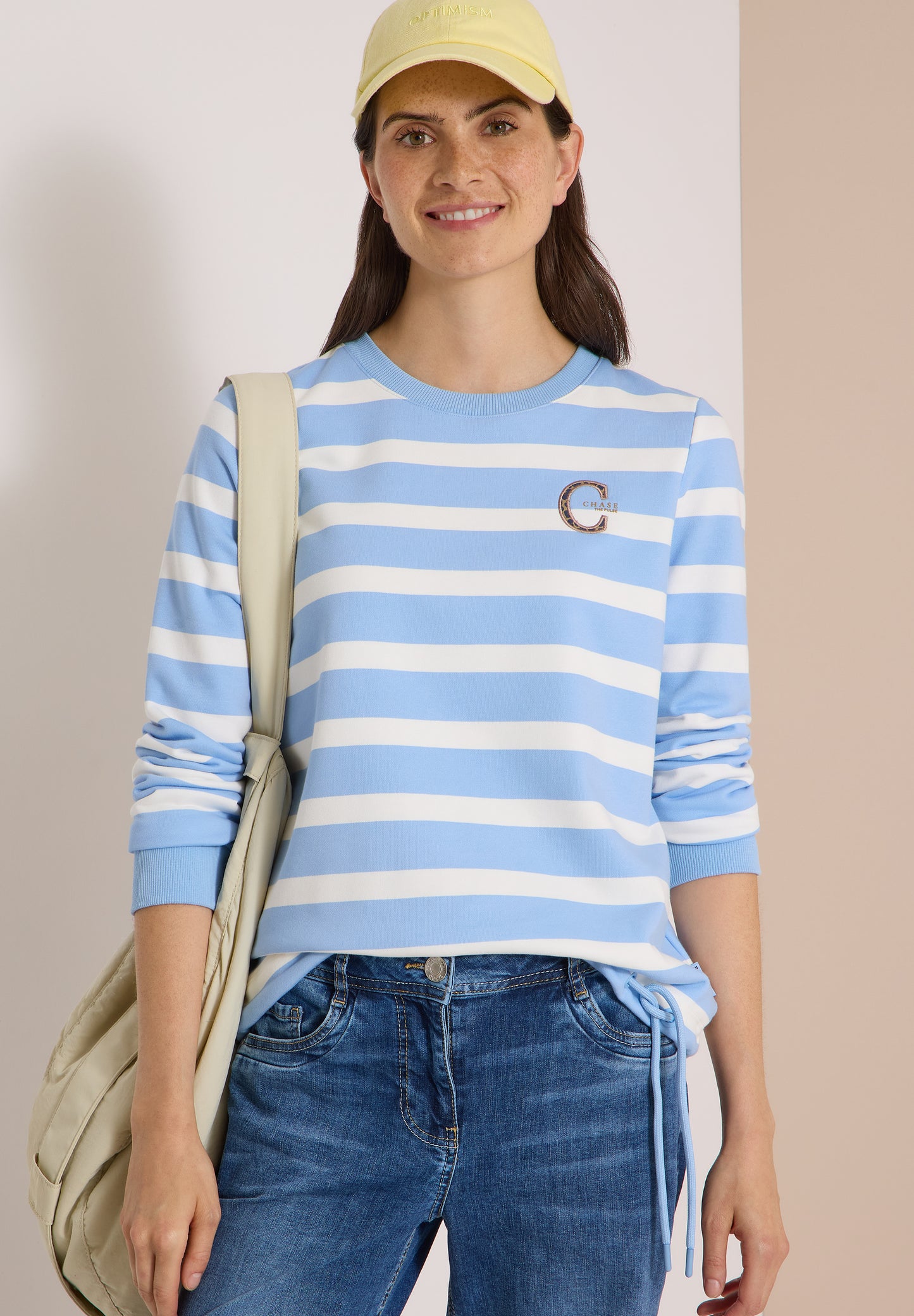 CECIL - Sweatshirt mit Rundhals und Tunnelzug - Farbe: easy blue