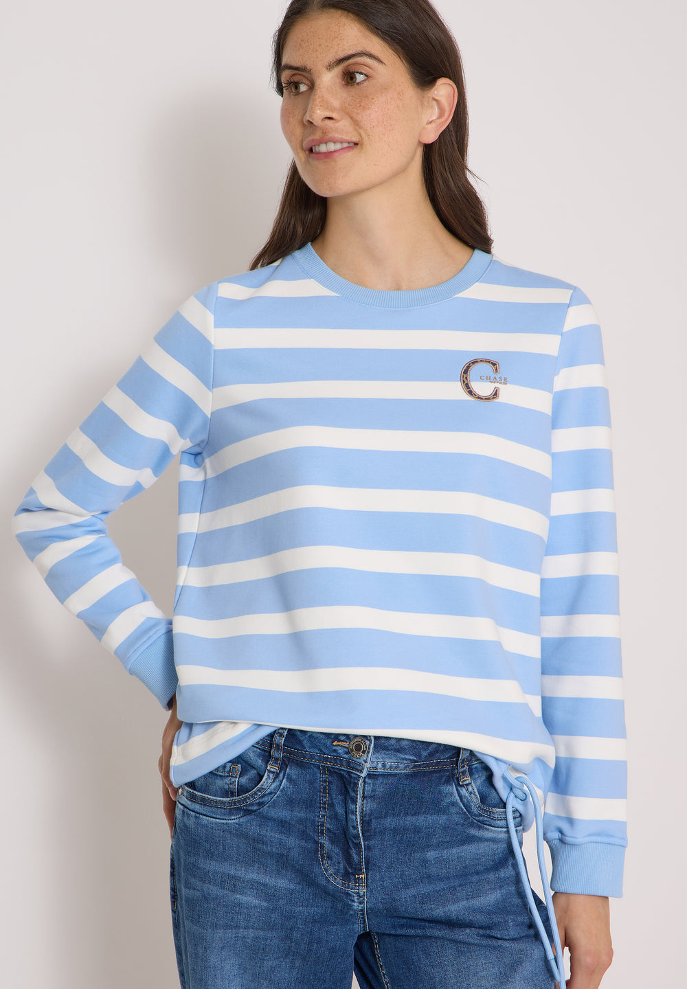 CECIL Streifensweatshirt B303988-37901 in Easy Blue