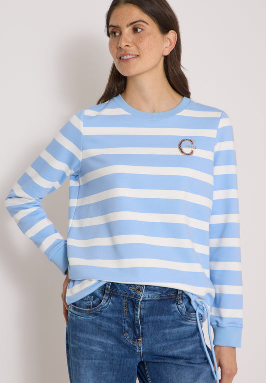 CECIL - Sweatshirt mit Rundhals und Tunnelzug - Farbe: easy blue