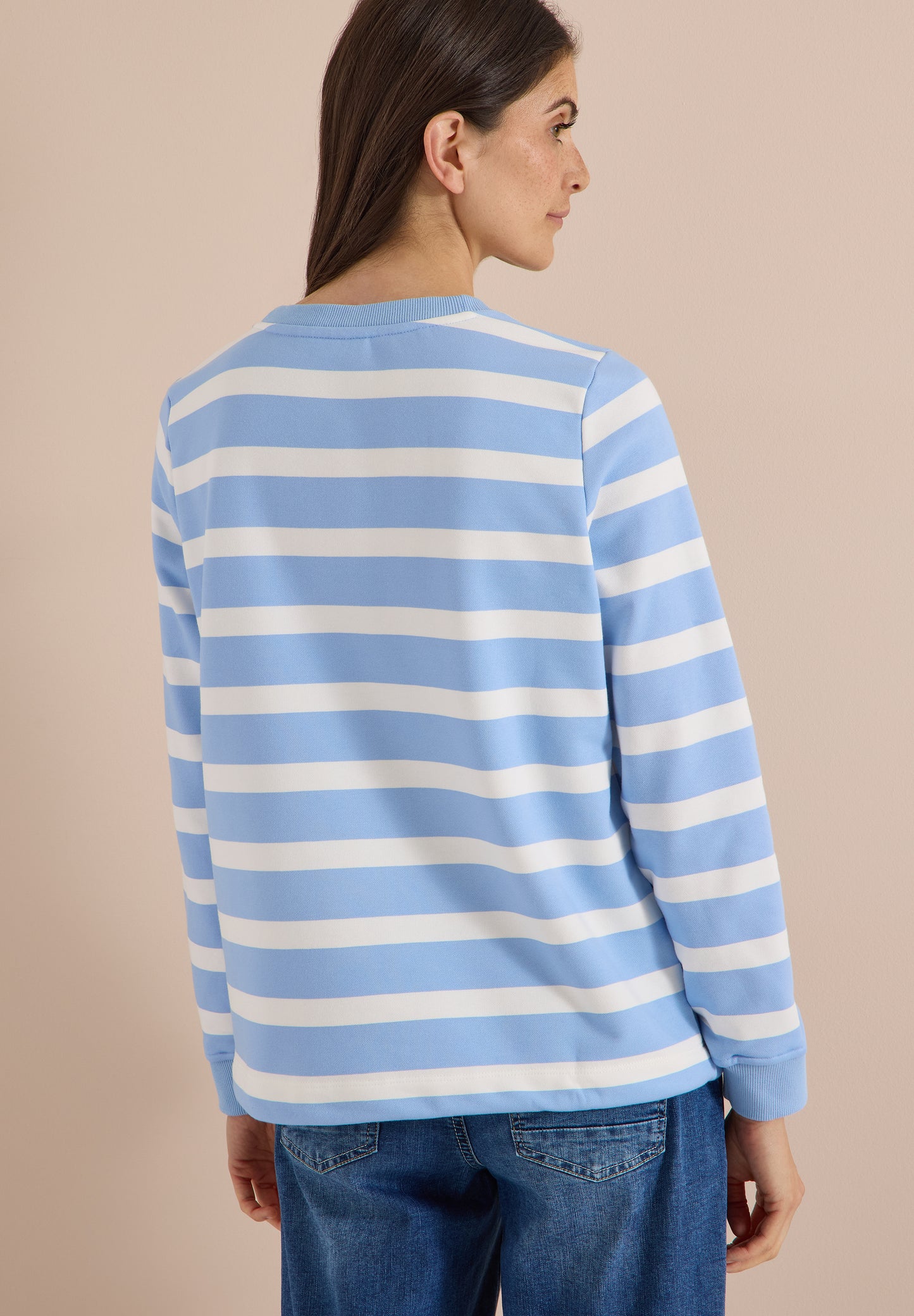 CECIL - Sweatshirt mit Rundhals und Tunnelzug - Farbe: easy blue
