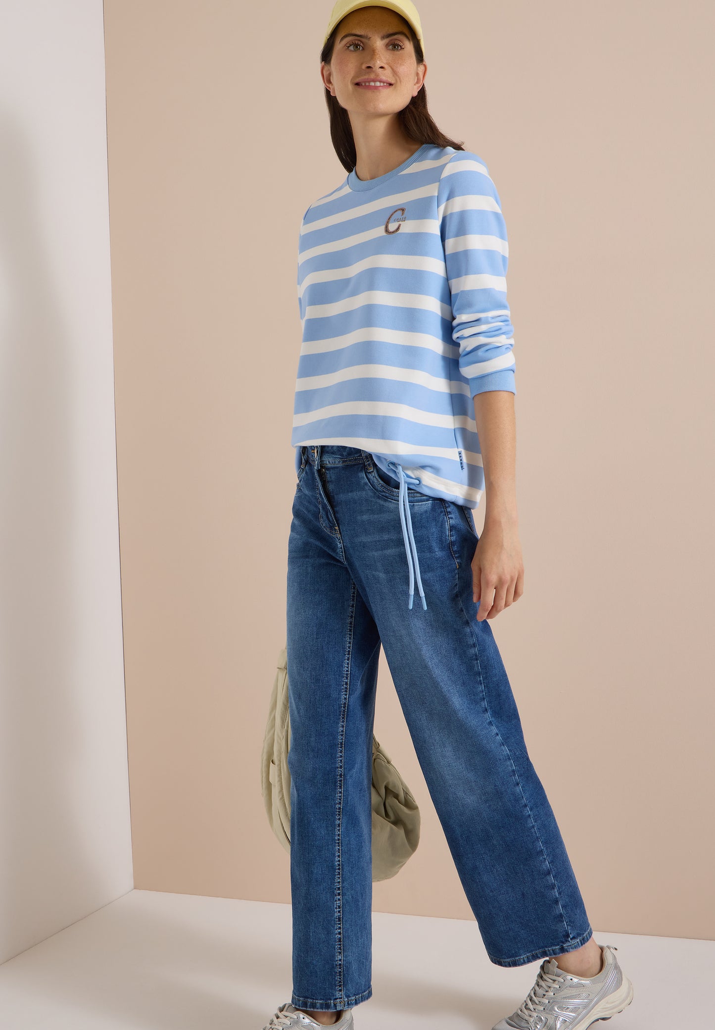 CECIL - Sweatshirt mit Rundhals und Tunnelzug - Farbe: easy blue