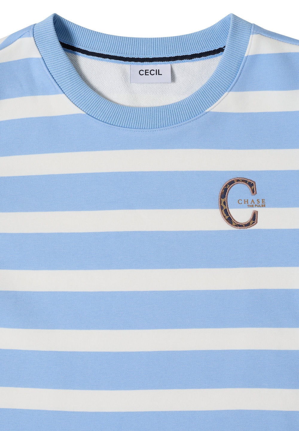 Tunnelzug und Streifenmuster des CECIL Sweatshirts