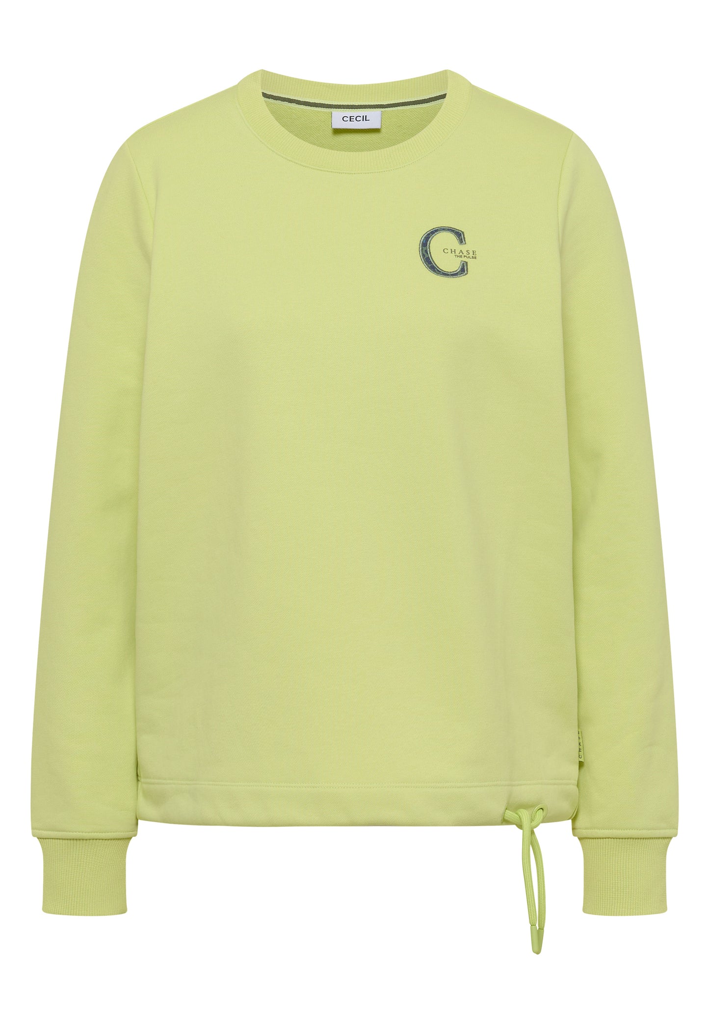 CECIL - Sweatshirt mit Rundhals und Tunnelzug - Farbe: citrin green