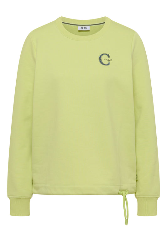 CECIL - Sweatshirt mit Rundhals und Tunnelzug - Farbe: citrin green