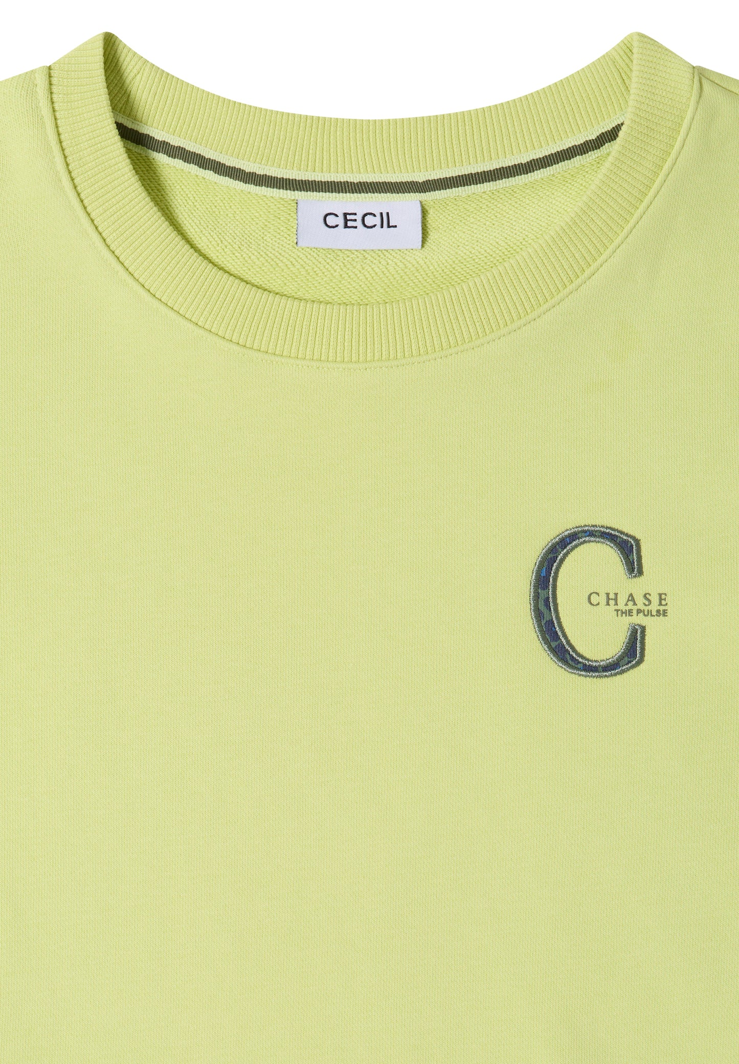 CECIL - Sweatshirt mit Rundhals und Tunnelzug - Farbe: citrin green