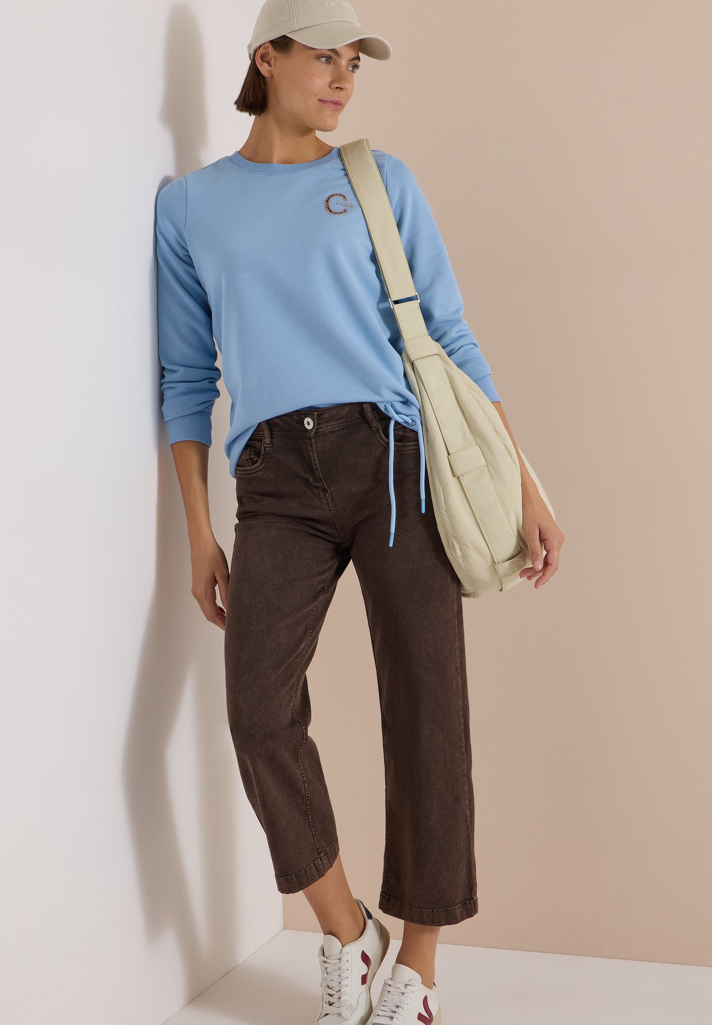 CECIL - Sweatshirt mit Rundhals und Tunnelzug - Farbe: easy blue