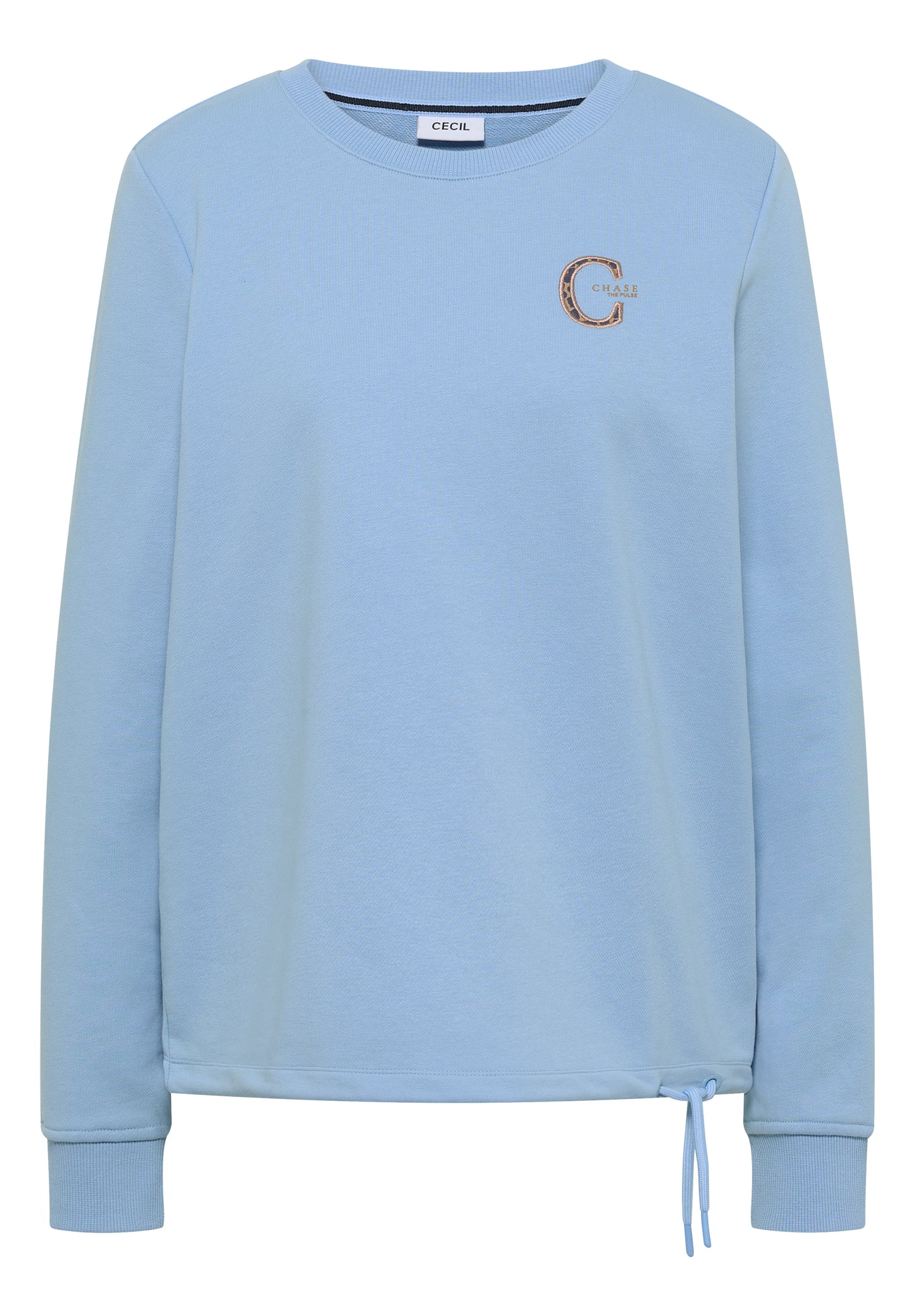 CECIL - Sweatshirt mit Rundhals und Tunnelzug - Farbe: easy blue