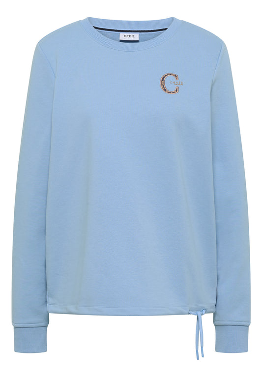 CECIL - Sweatshirt mit Rundhals und Tunnelzug - Farbe: easy blue