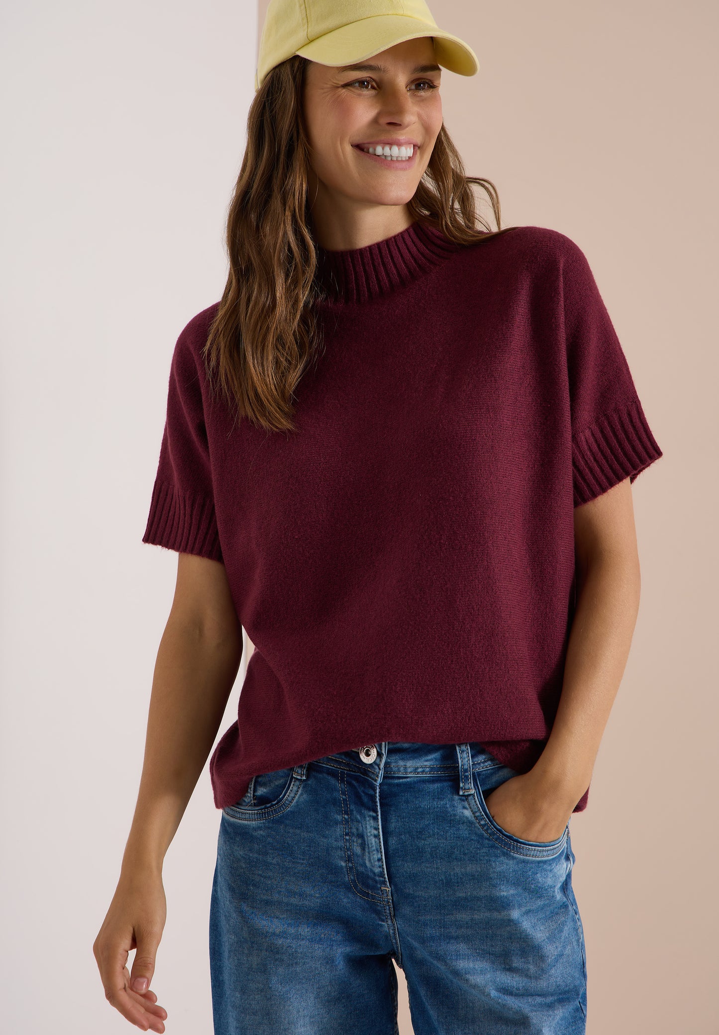 CECIL - Dolman Pullover mit Turtle Neck - Farbe: red wine