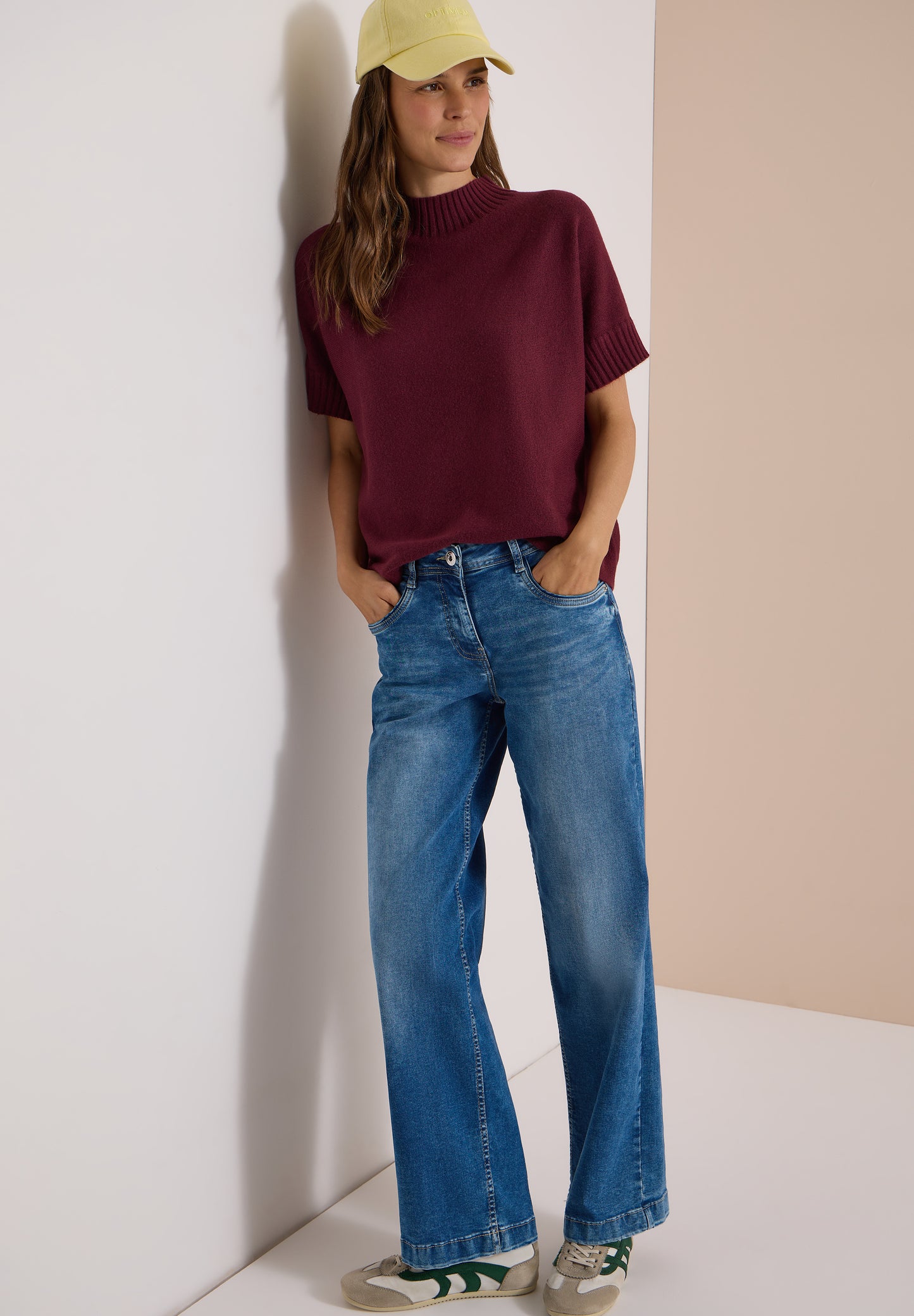 CECIL - Dolman Pullover mit Turtle Neck - Farbe: red wine