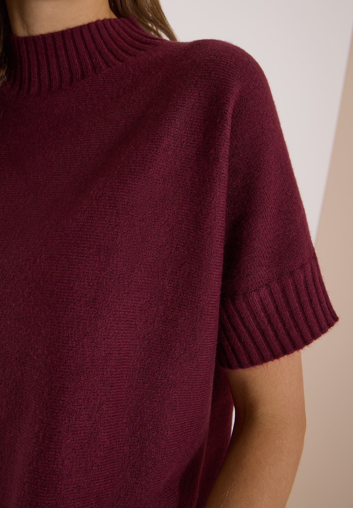 CECIL - Dolman Pullover mit Turtle Neck - Farbe: red wine