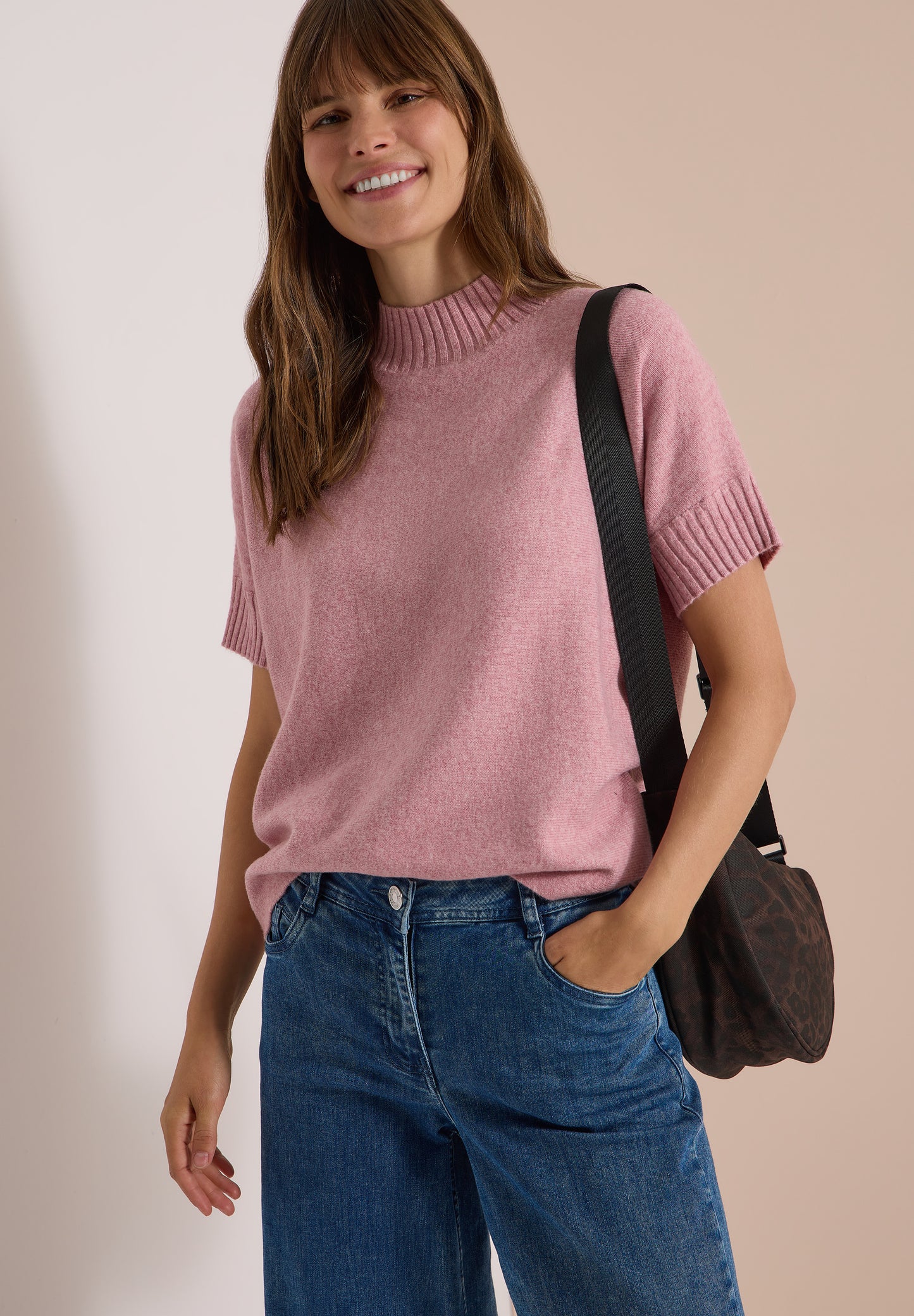 CECIL - Dolman Pullover mit Turtle Neck - Farbe: velvet rose melange