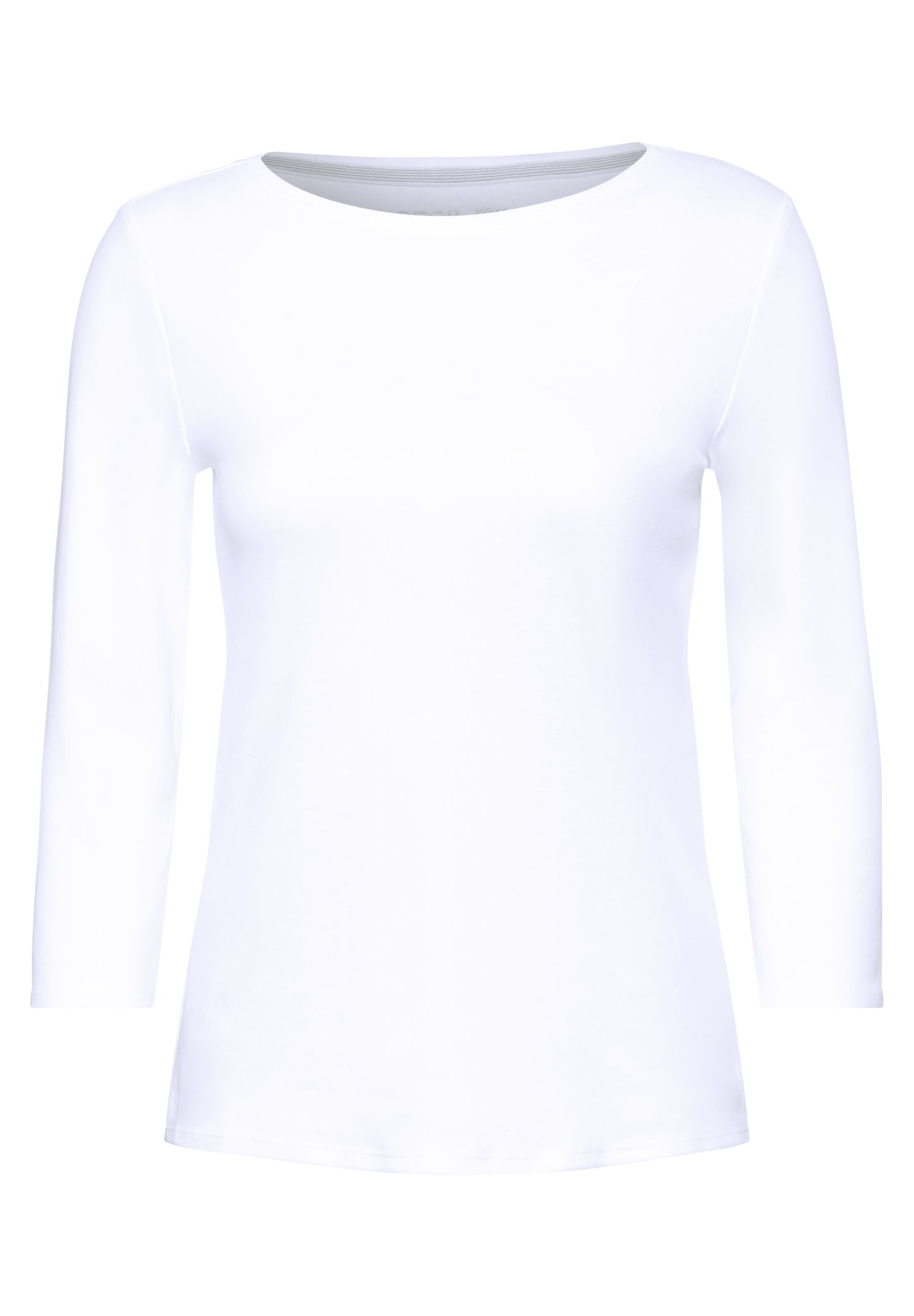 CECIL Basic T-Shirt in Unifarbe - Farbe: White