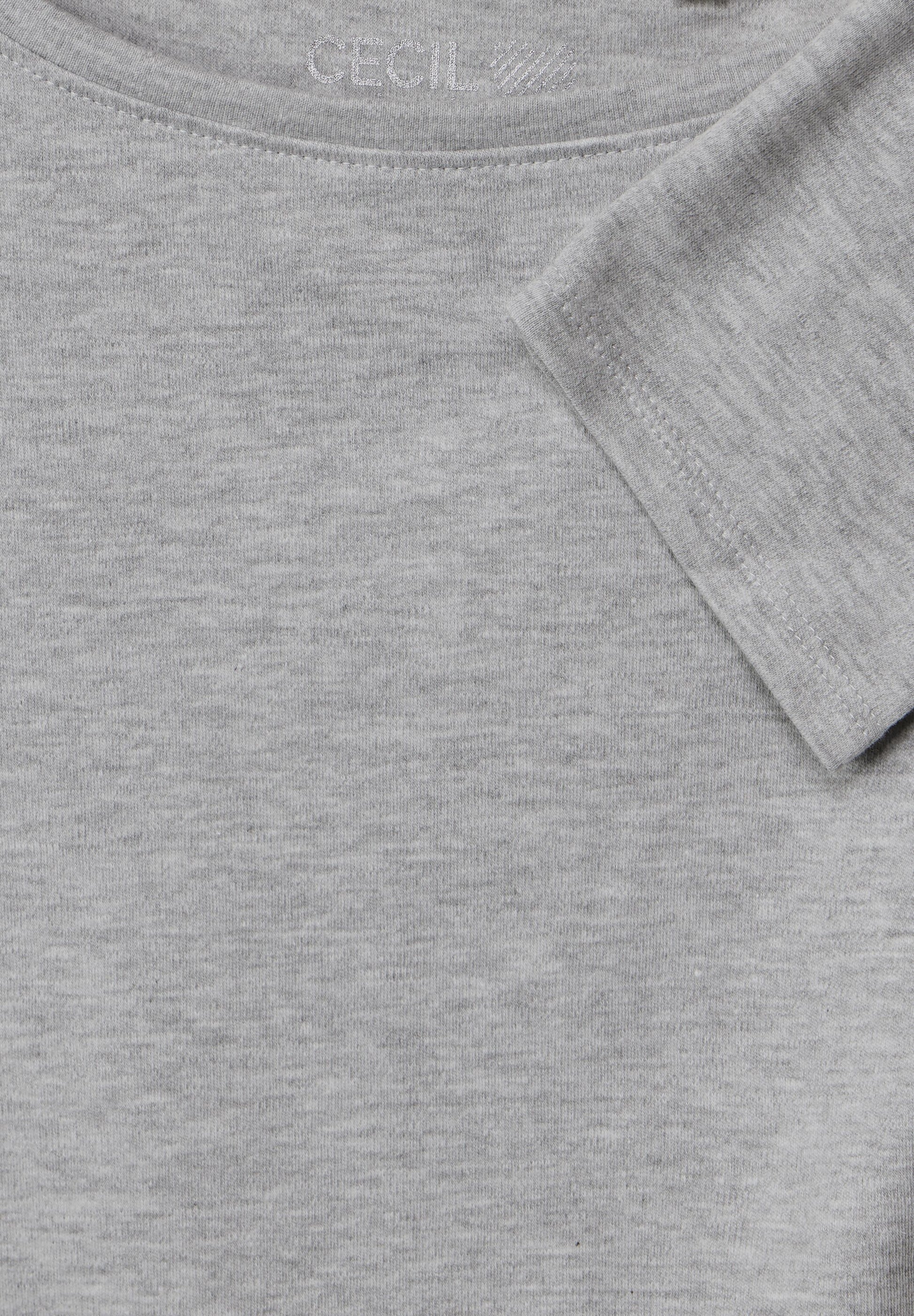 CECIL - grey Unifarbe Farbe: - Mode in TWISTY Basic melange – Shirt