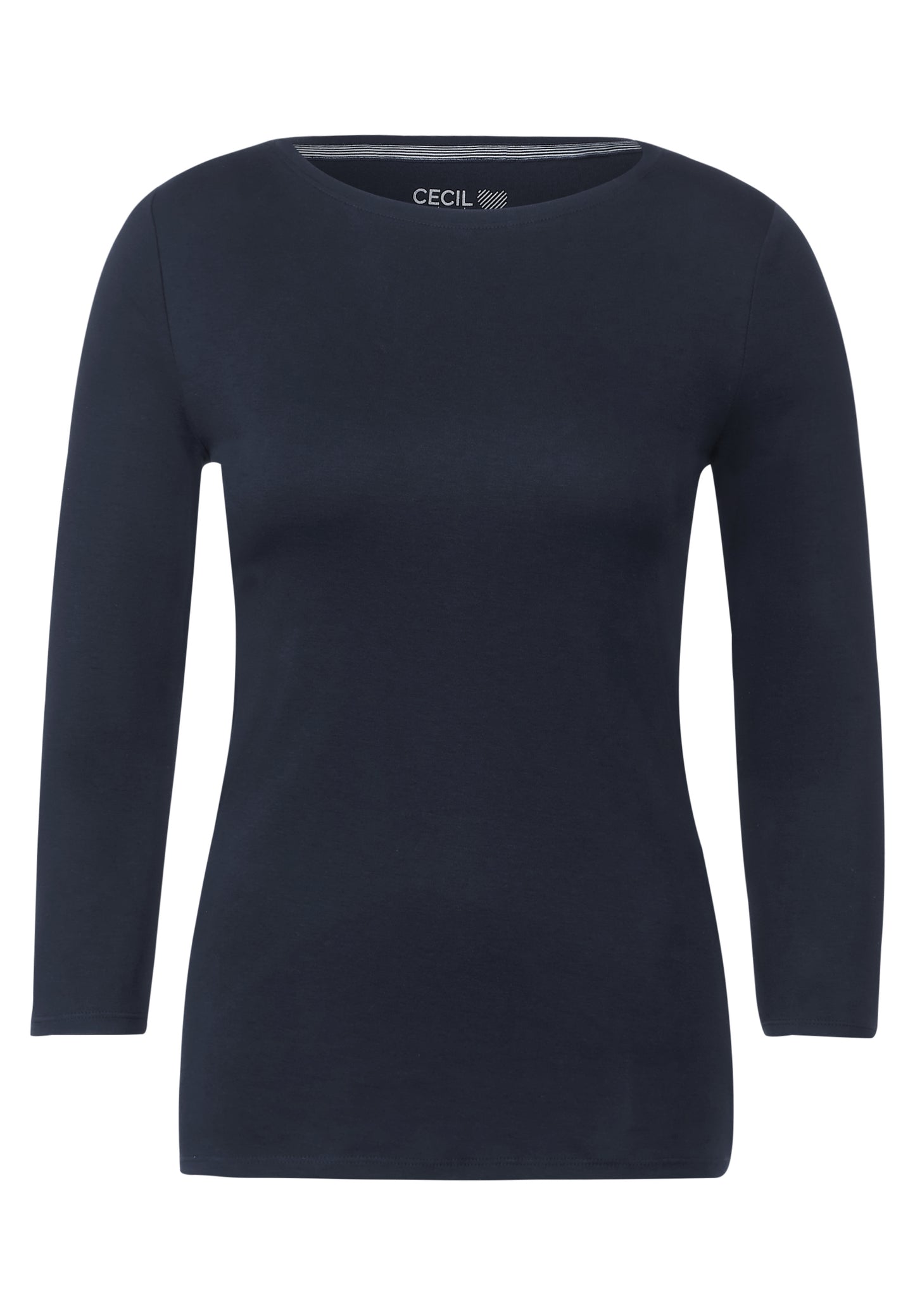 CECIL Basic T-Shirt in Unifarbe - Farbe: universal blue