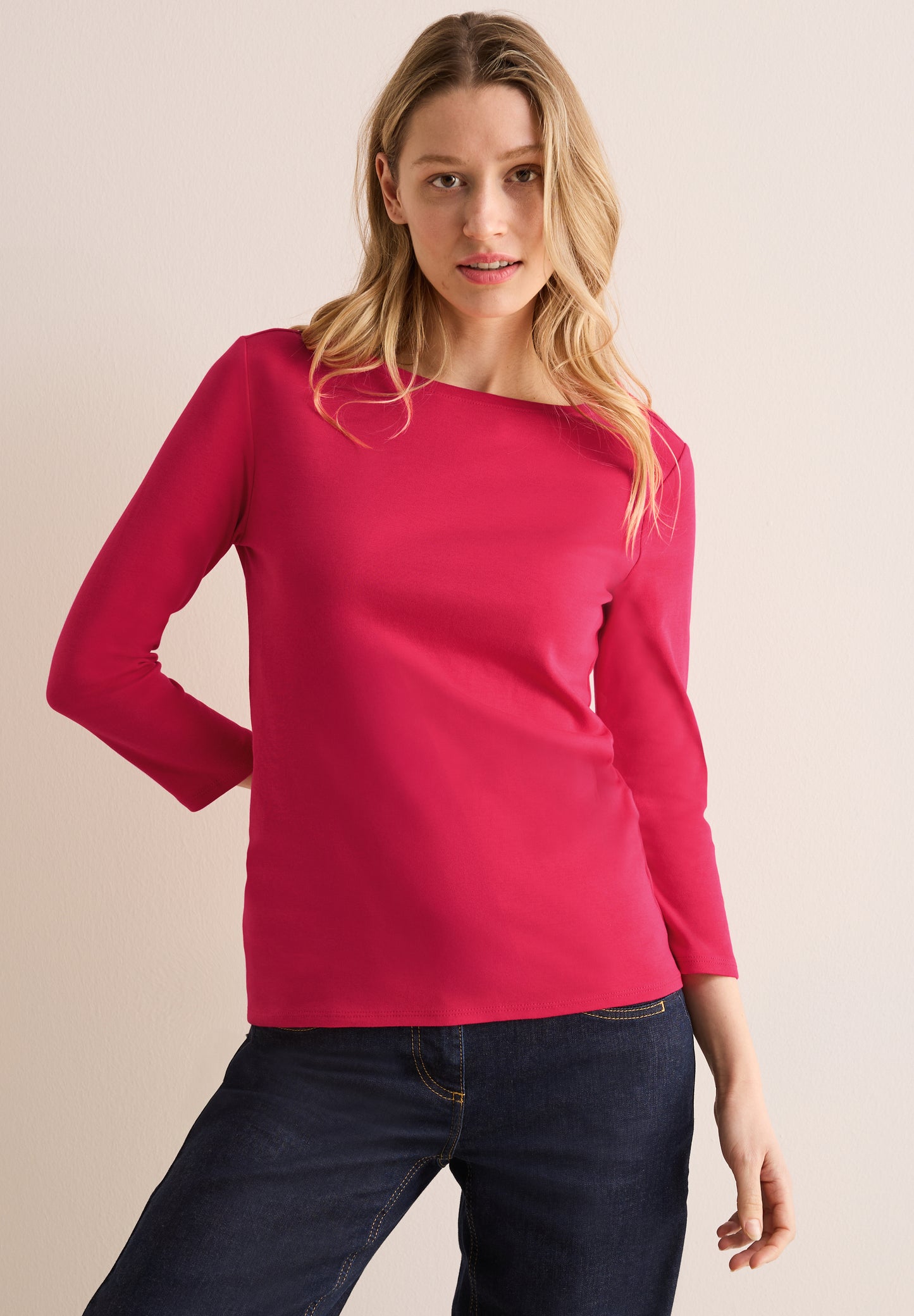 CECIL Basic Shirt in Unifarbe - Farbe: granita red