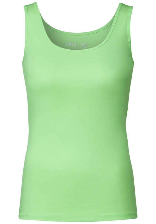 CECIL - Basic Top in Unifarbe - lime