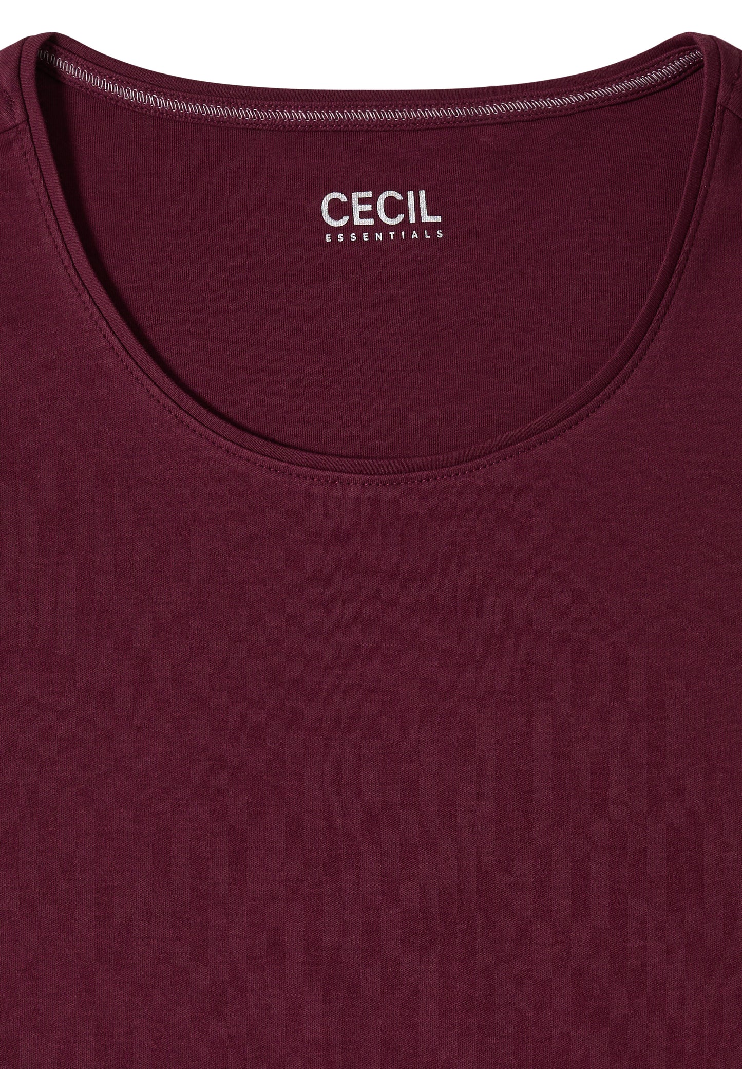 CECIL - Basic T-Shirt mit Rundhals in Unifarbe - Farbe: Rot