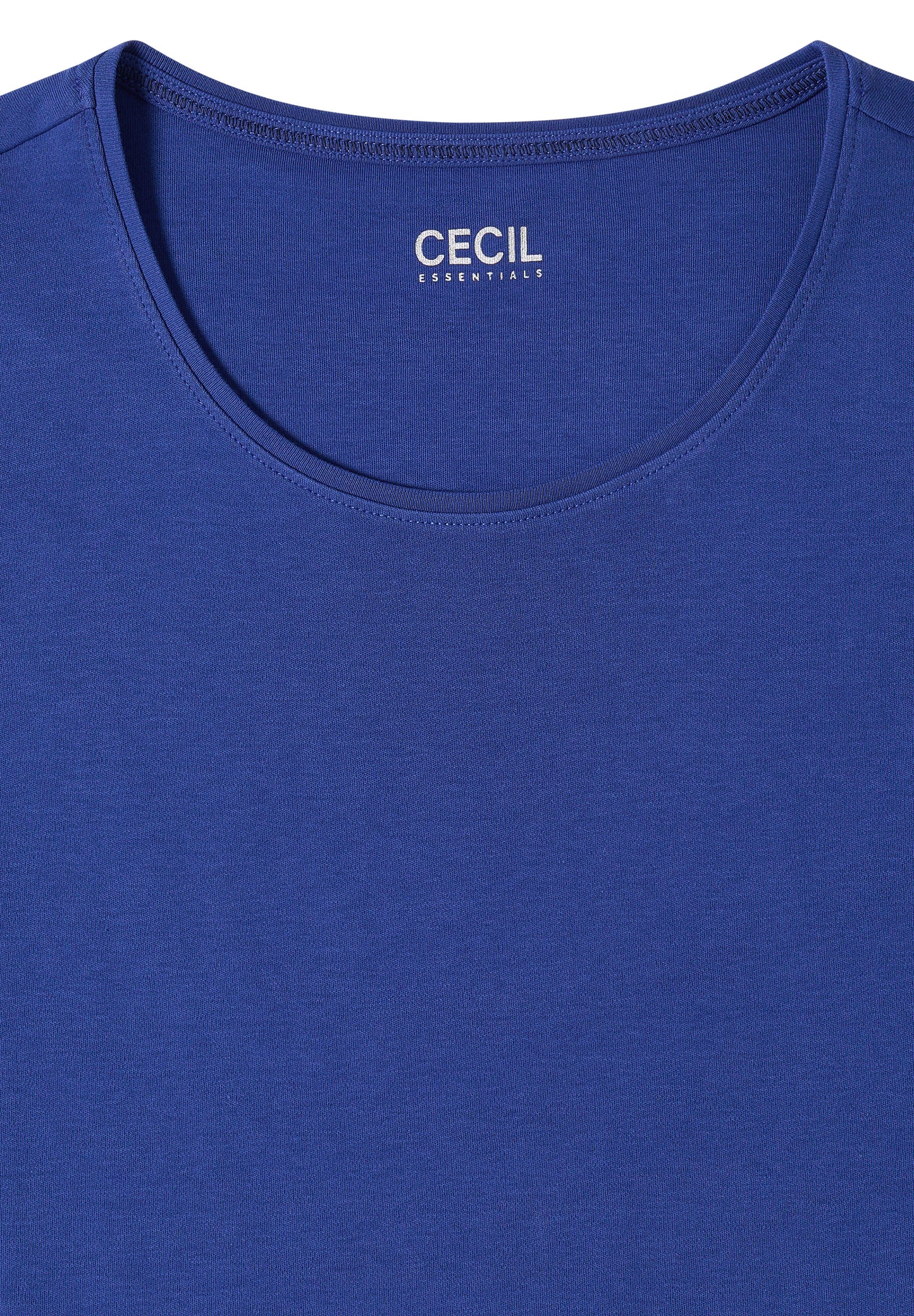 CECIL - Basic T-Shirt mit Rundhals in Unifarbe - Farbe: deep river blue