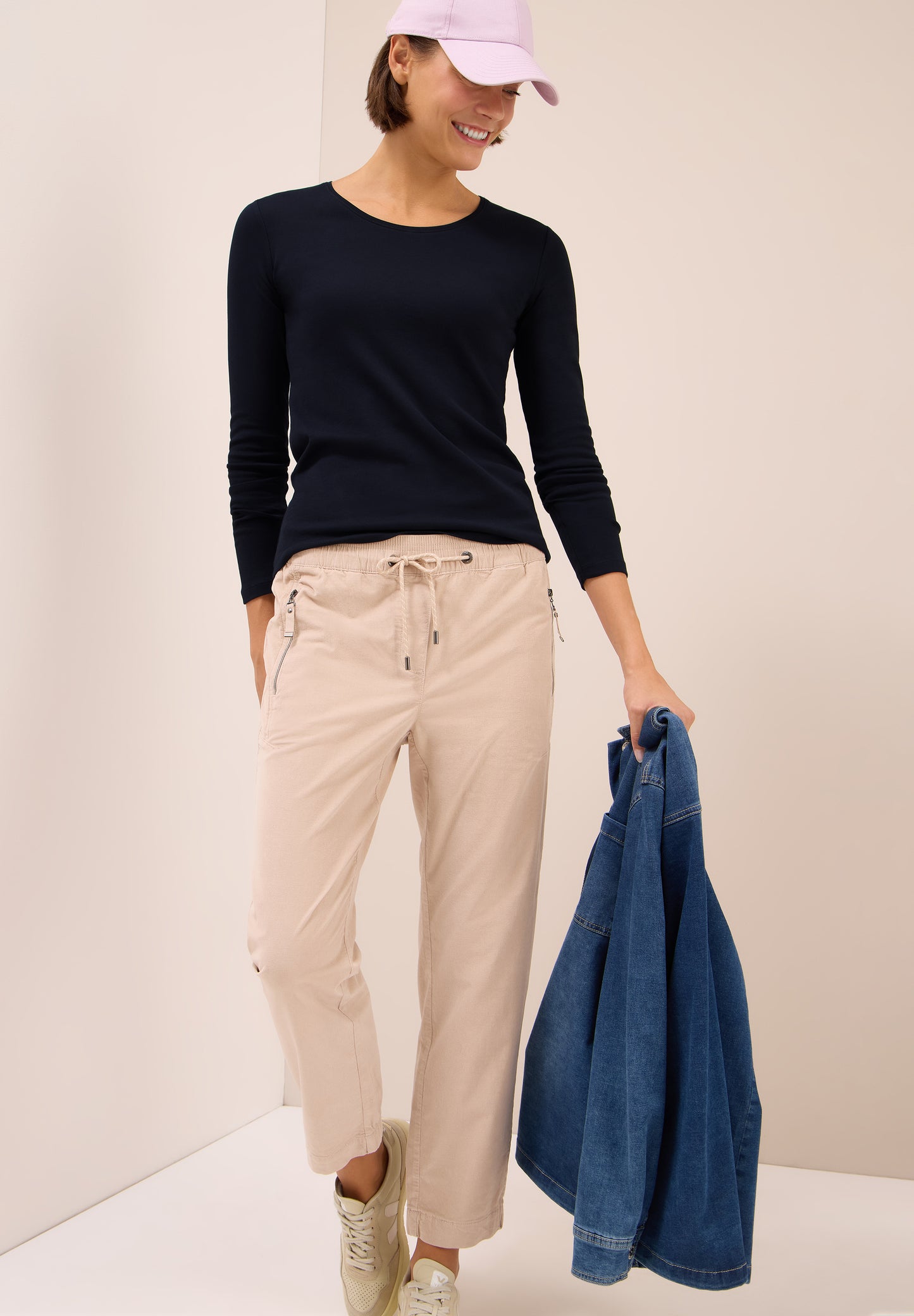 CECIL Basic Langarmshirt - Farbe: urban dark blue