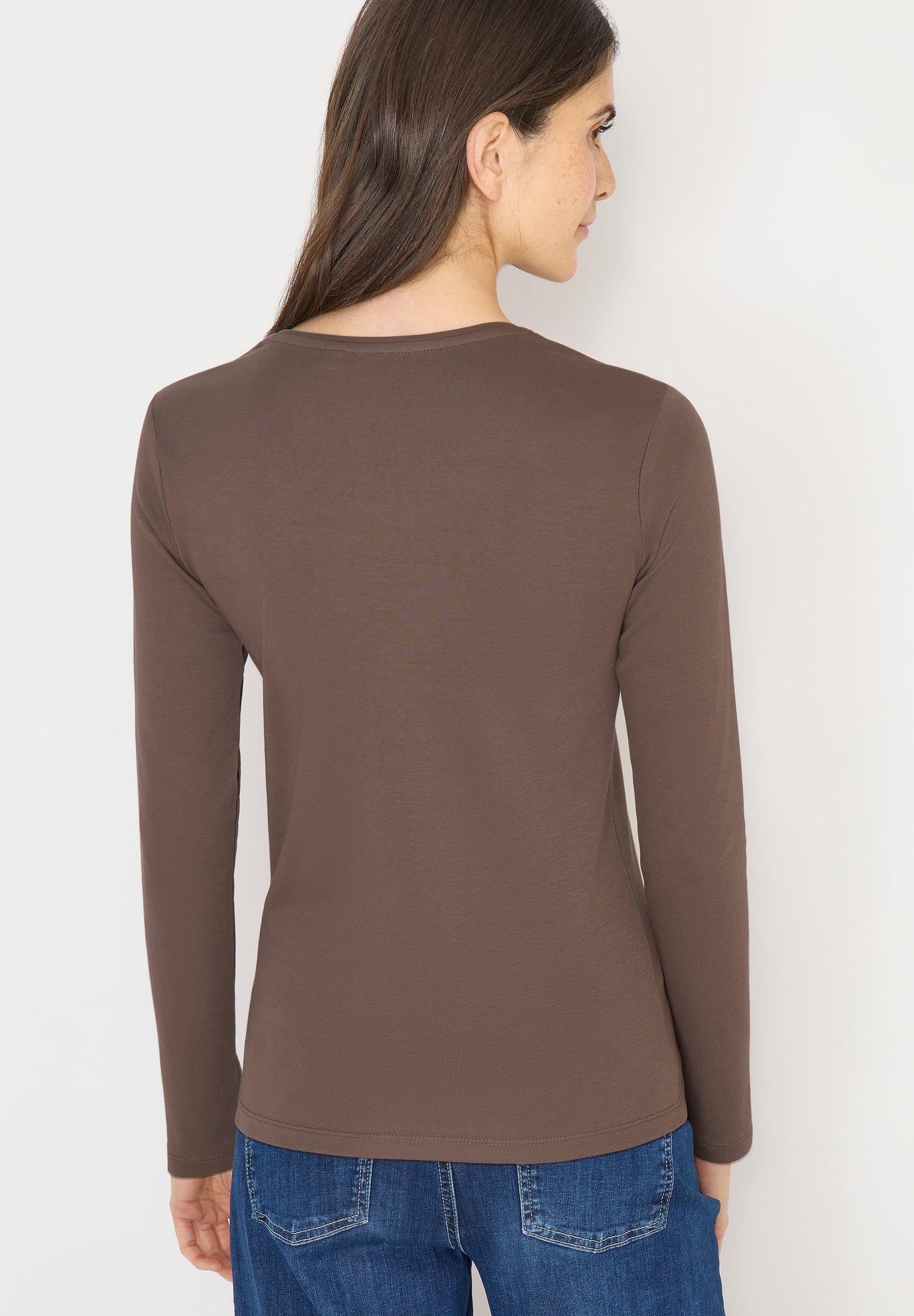 CECIL - Basic Langarmshirt - Farbe: urban taupe